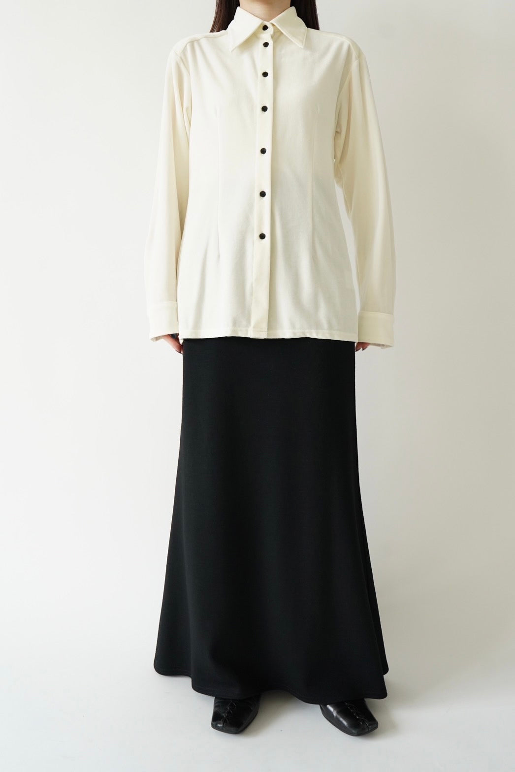 Velor shirt - CREAM
