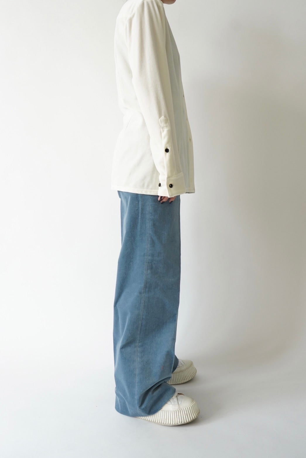 Velor shirt - CREAM