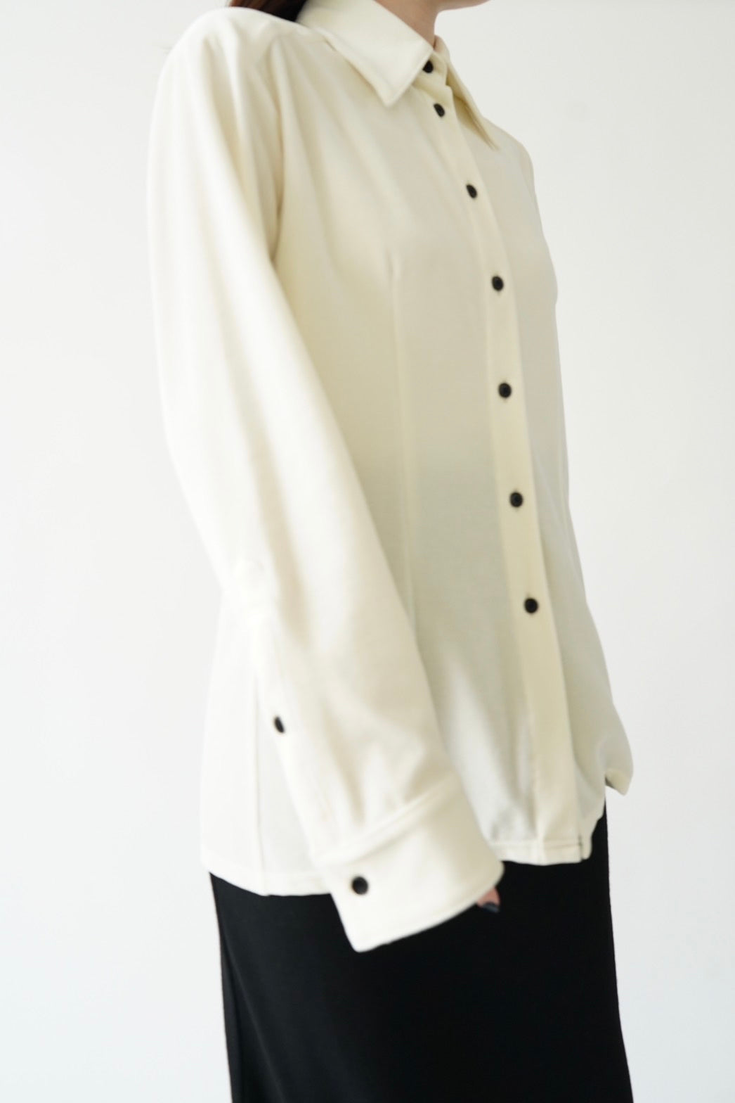 Velor shirt - CREAM