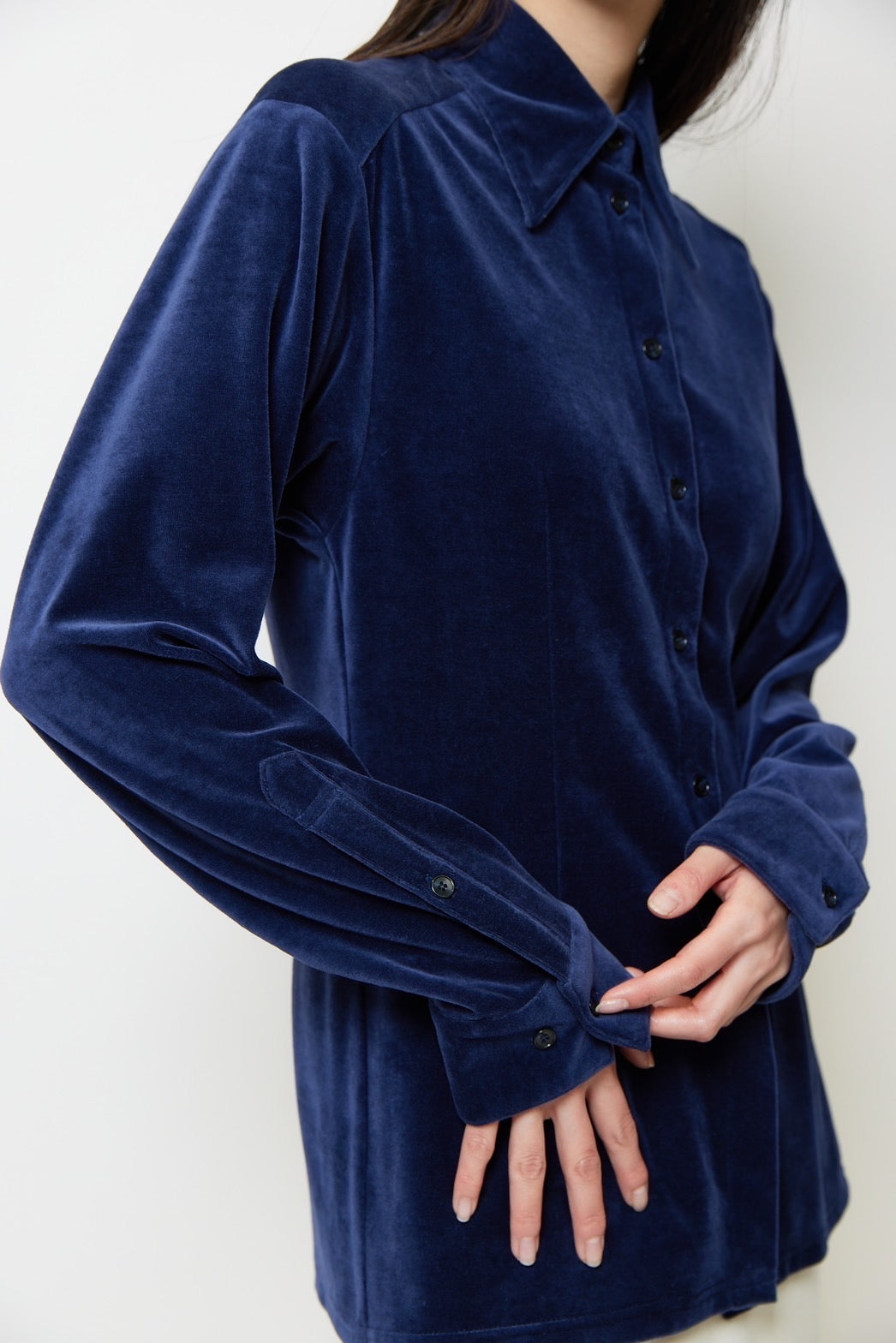 Velor shirt - NAVY