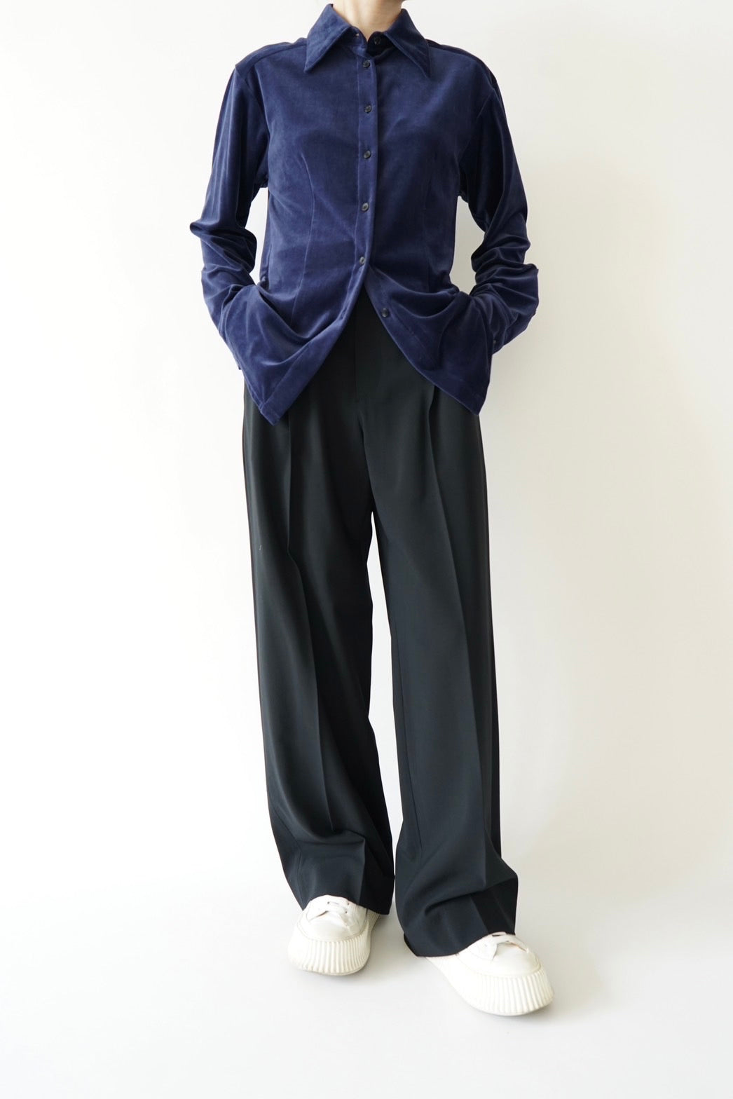 Velor shirt - NAVY