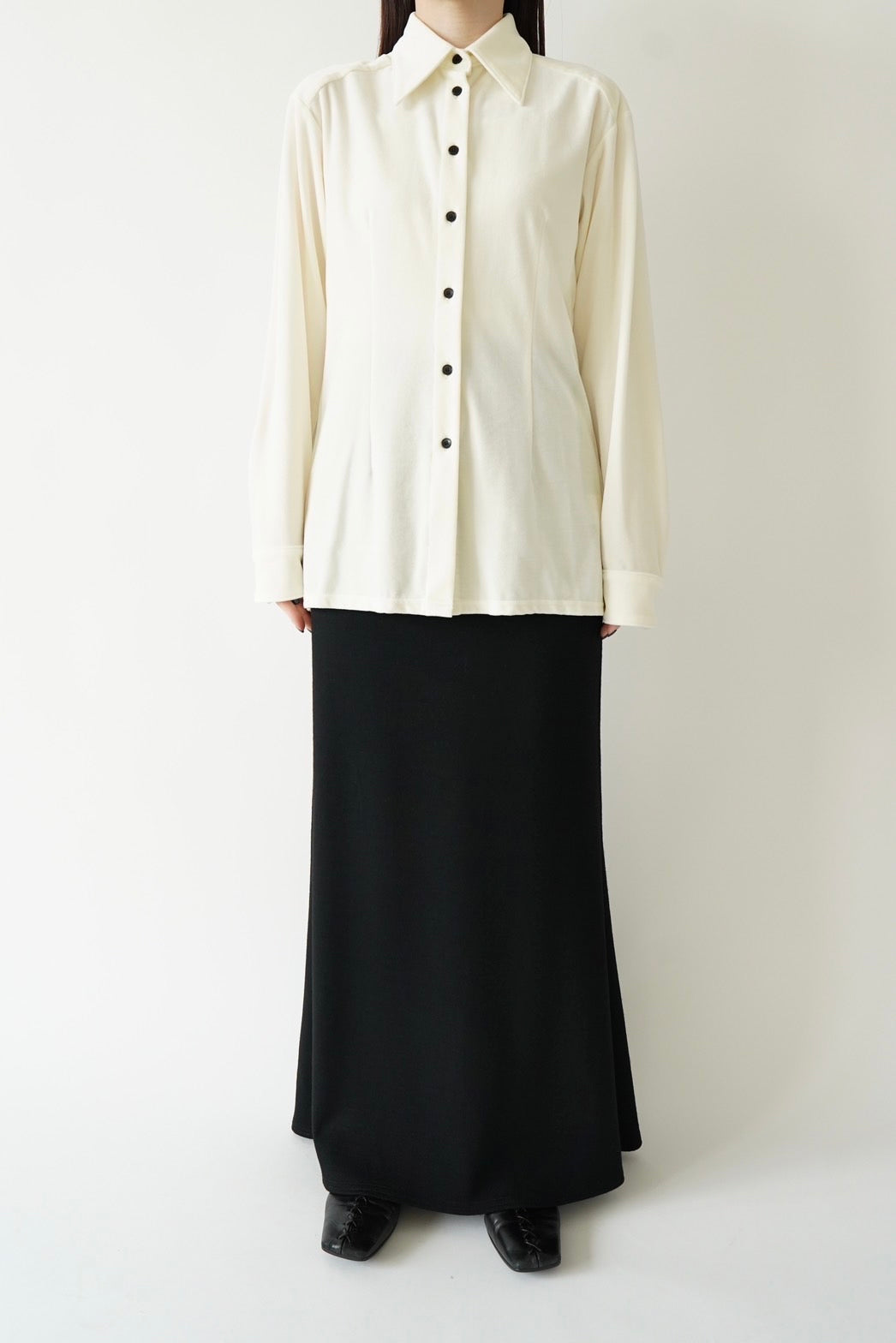 Velor shirt - CREAM