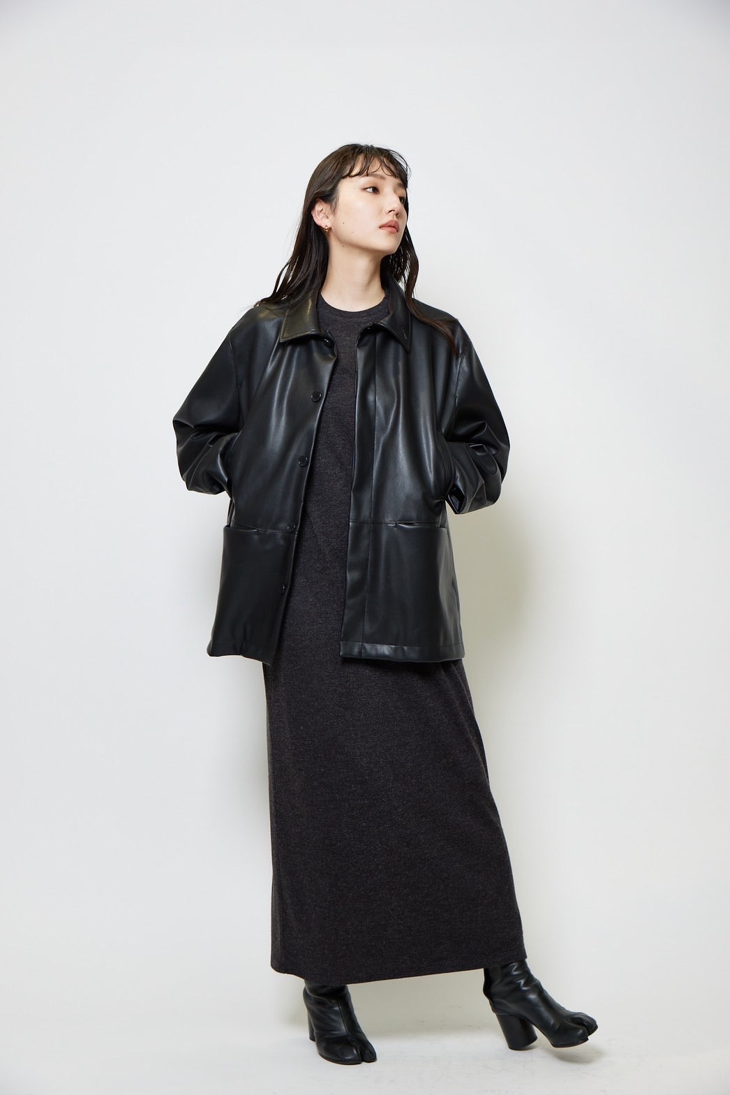 Long onepiece - HEATHER BLACK