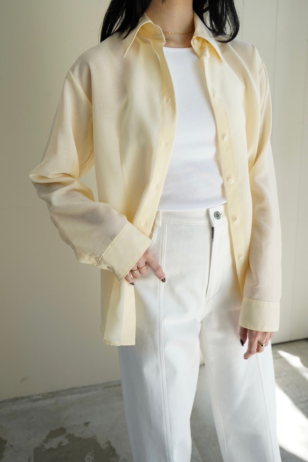 Sheer shirt - LIGHT YELLOW