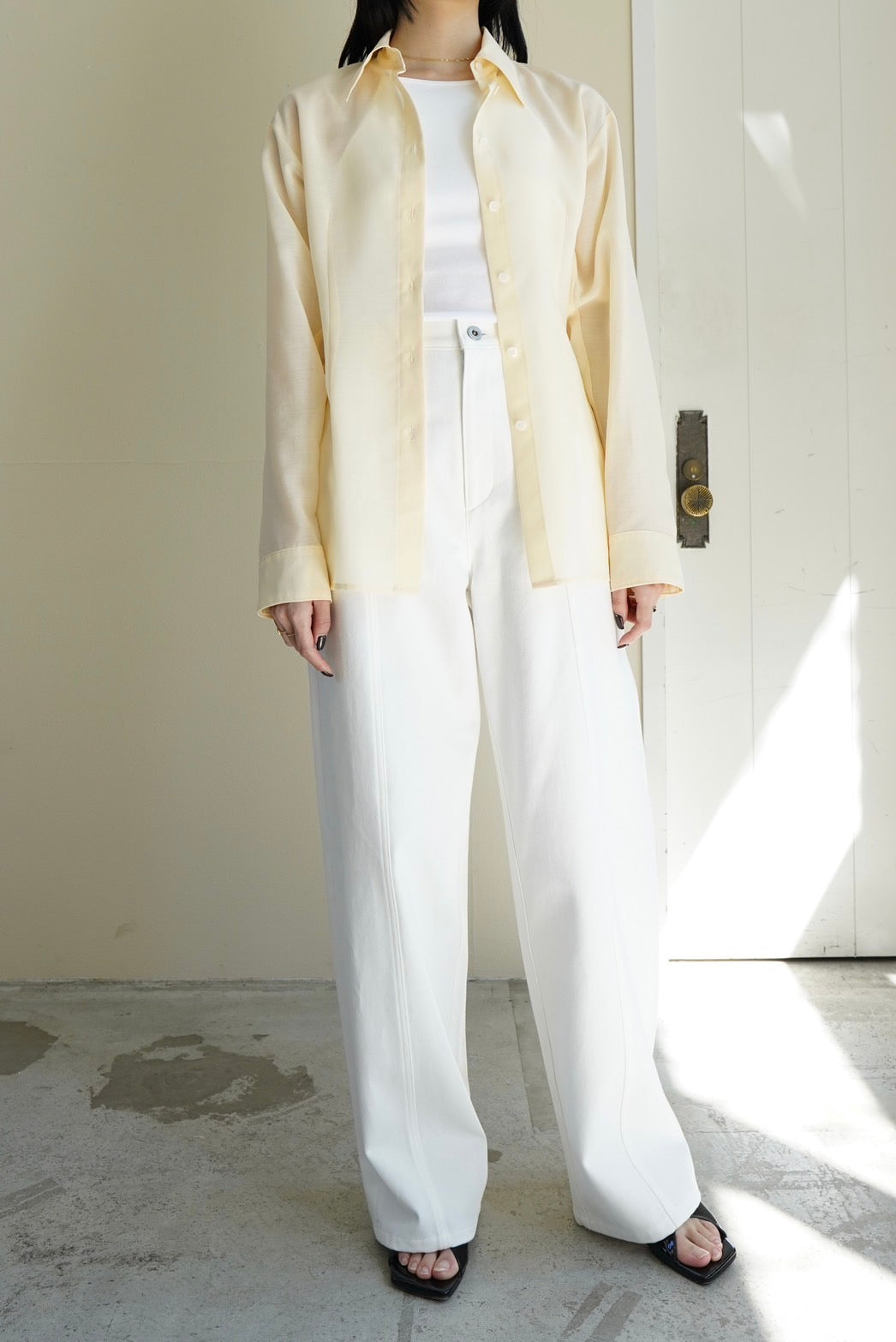 Sheer shirt - LIGHT YELLOW