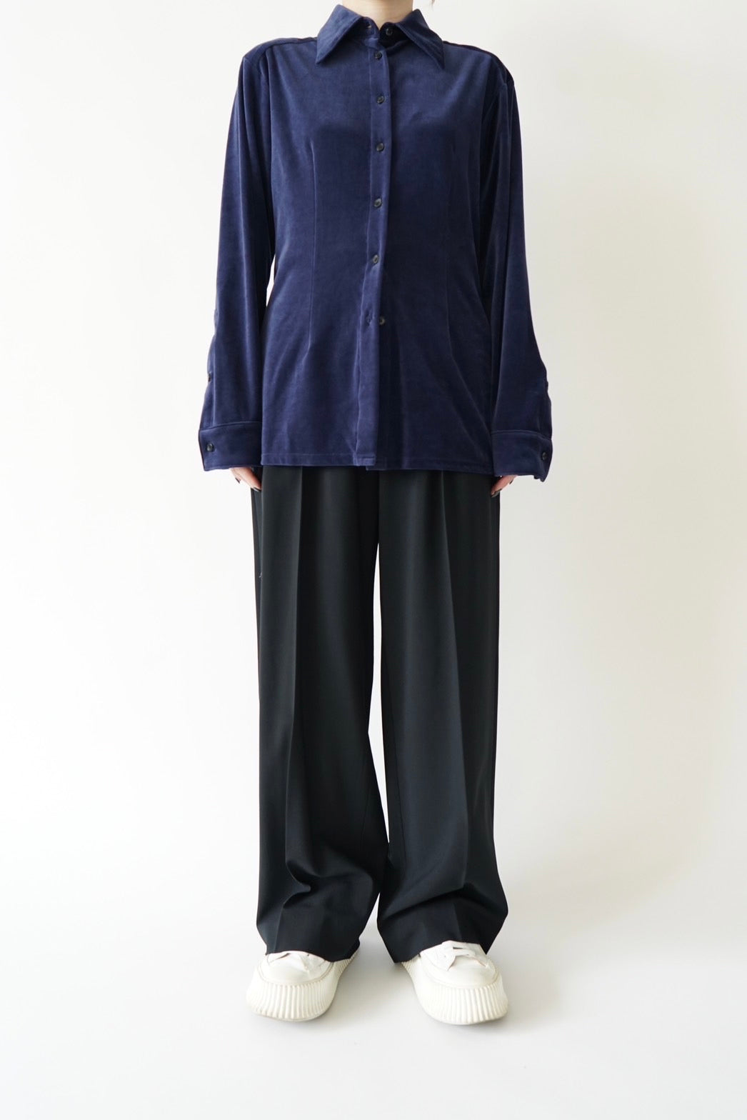 Velor shirt - NAVY