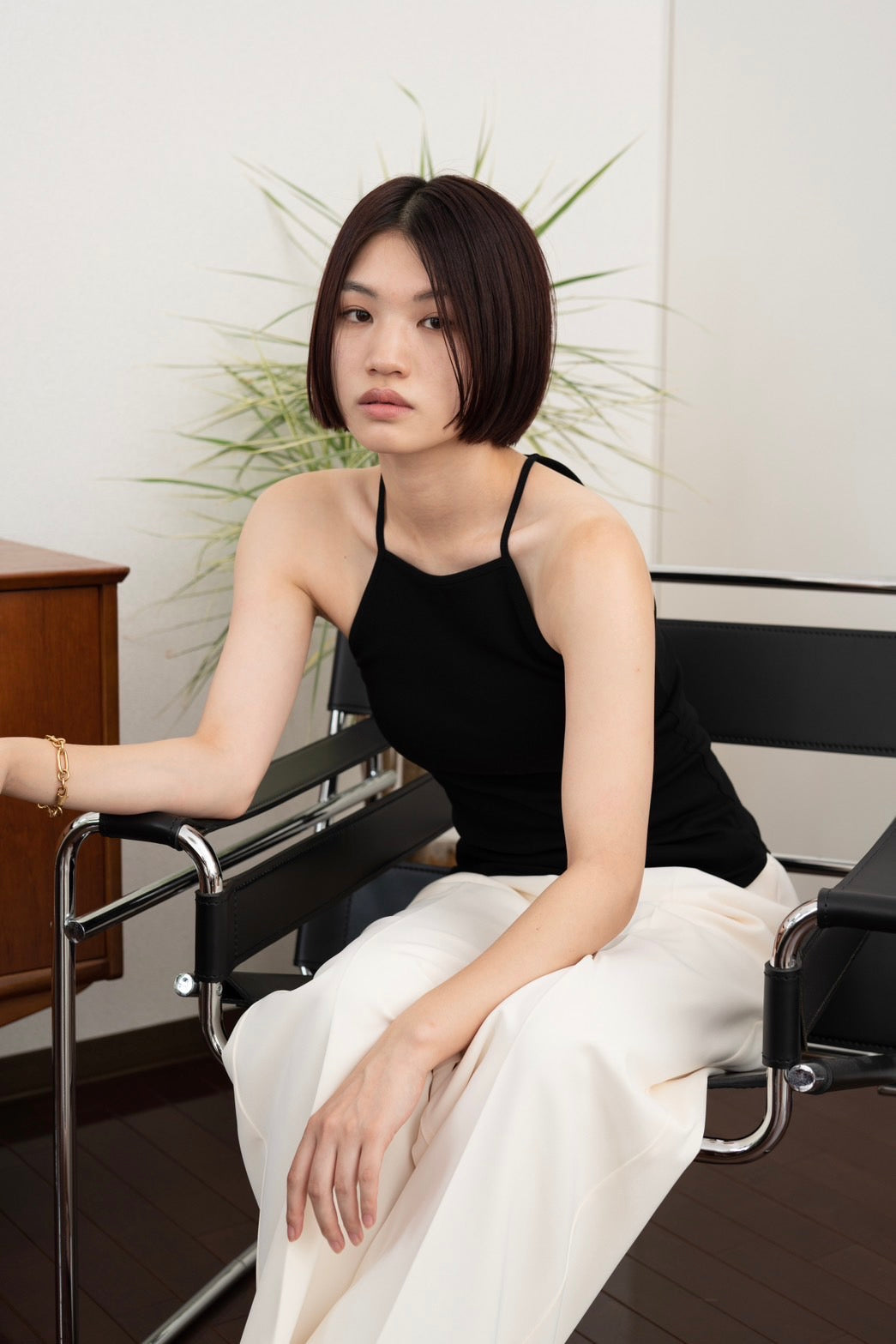 American sleeve cami bra - BLACK