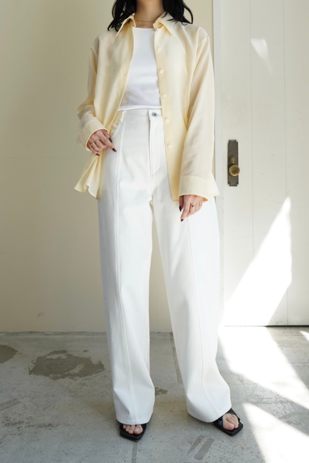 Sheer shirt - LIGHT YELLOW