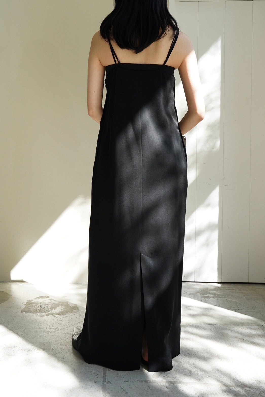 Long cami dress - BLACK