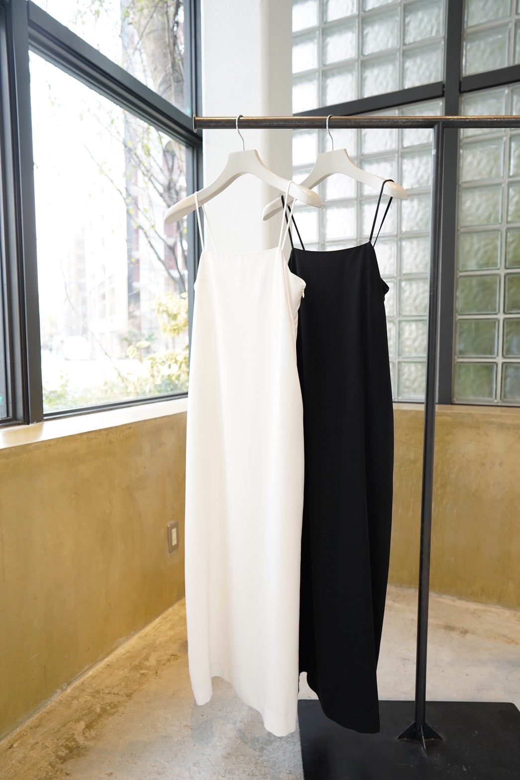 Long cami dress - BLACK