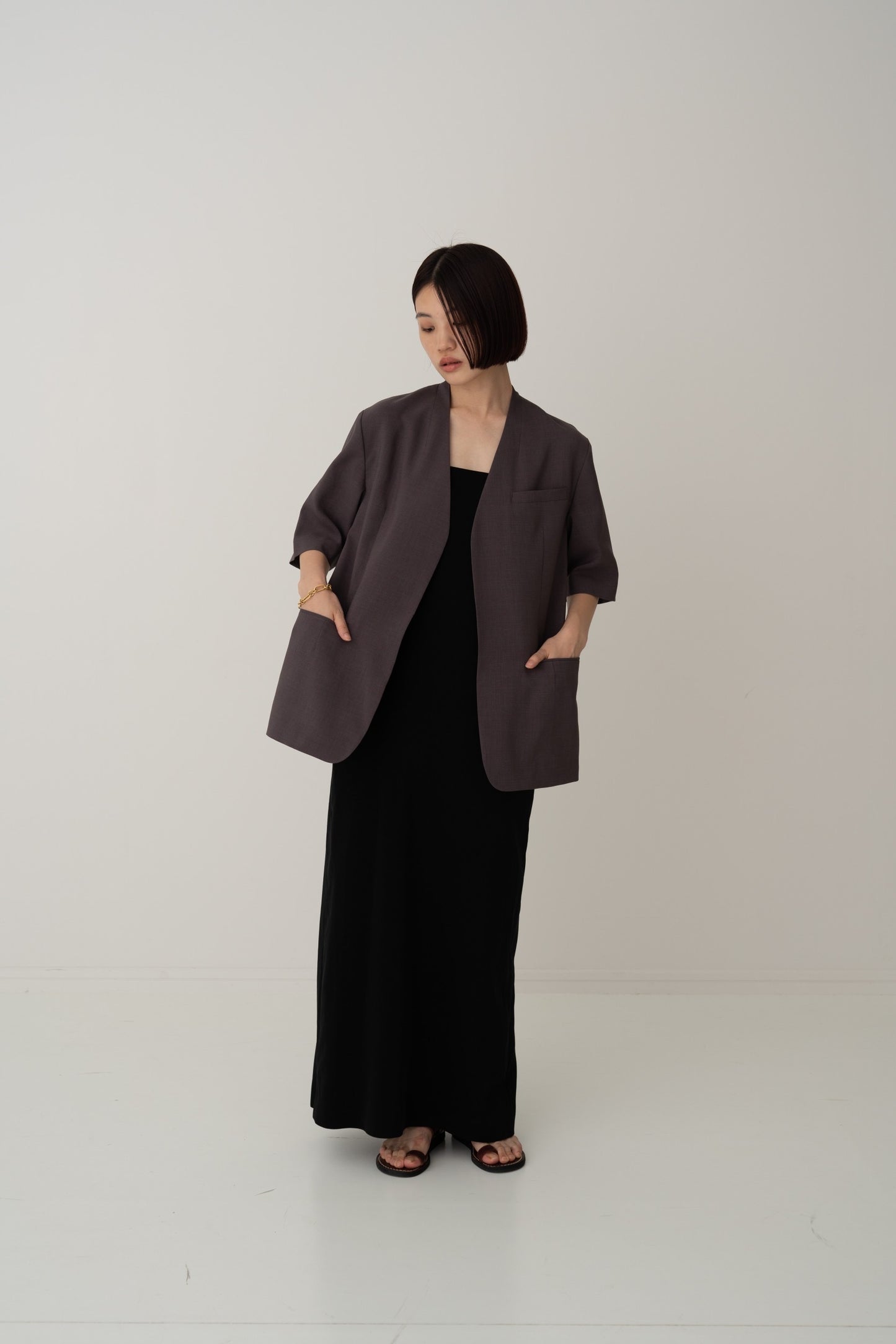 Half Sleeve Jacket - BROWN