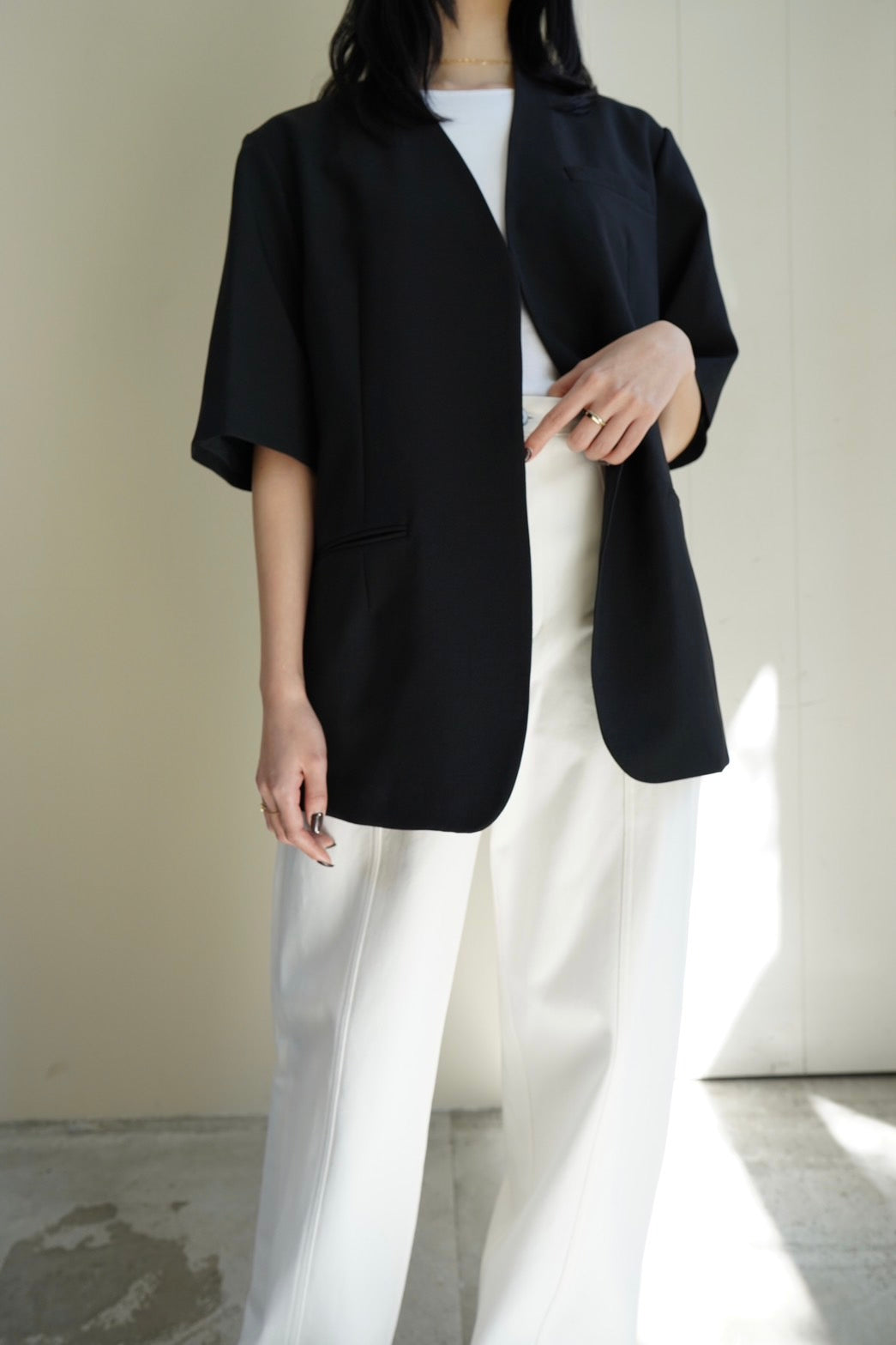 Half Sleeve Jacket - BLACK