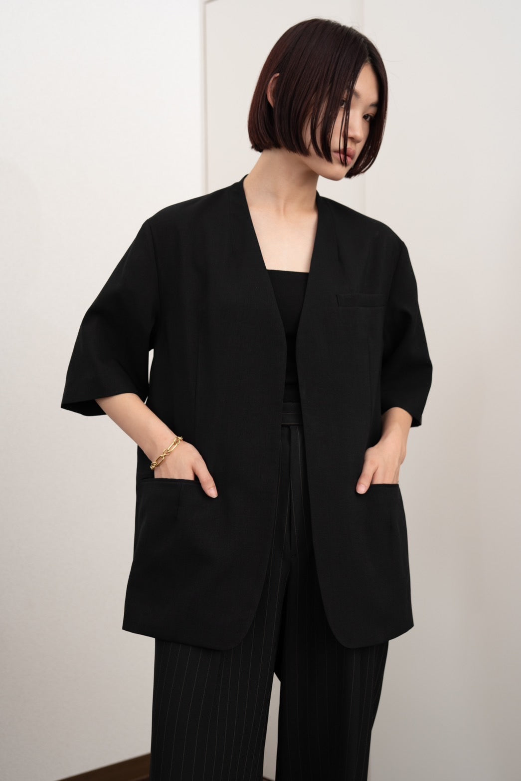 Half Sleeve Jacket - BLACK