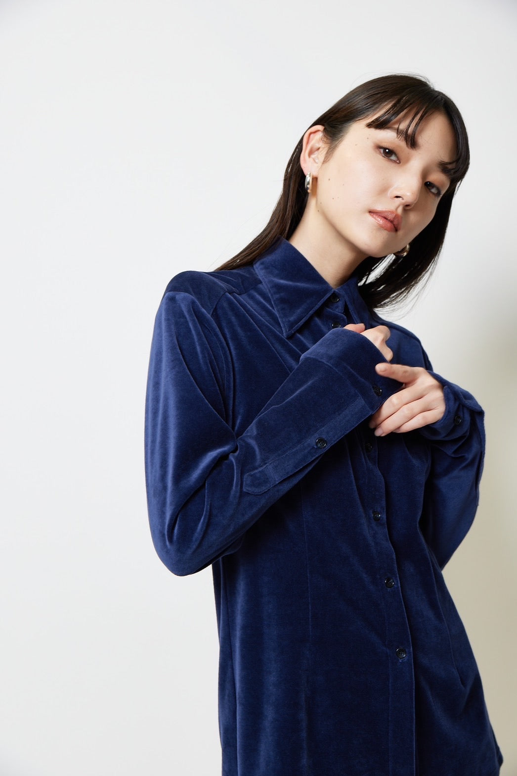 Velor shirt - NAVY