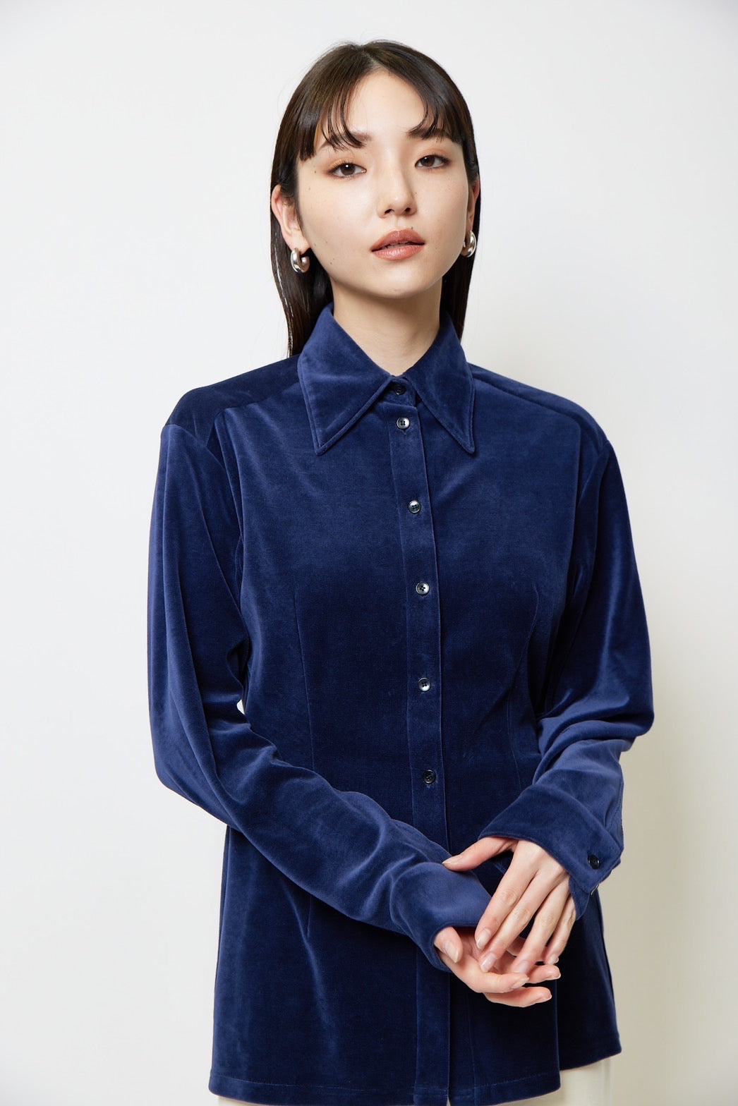 Velor shirt - NAVY