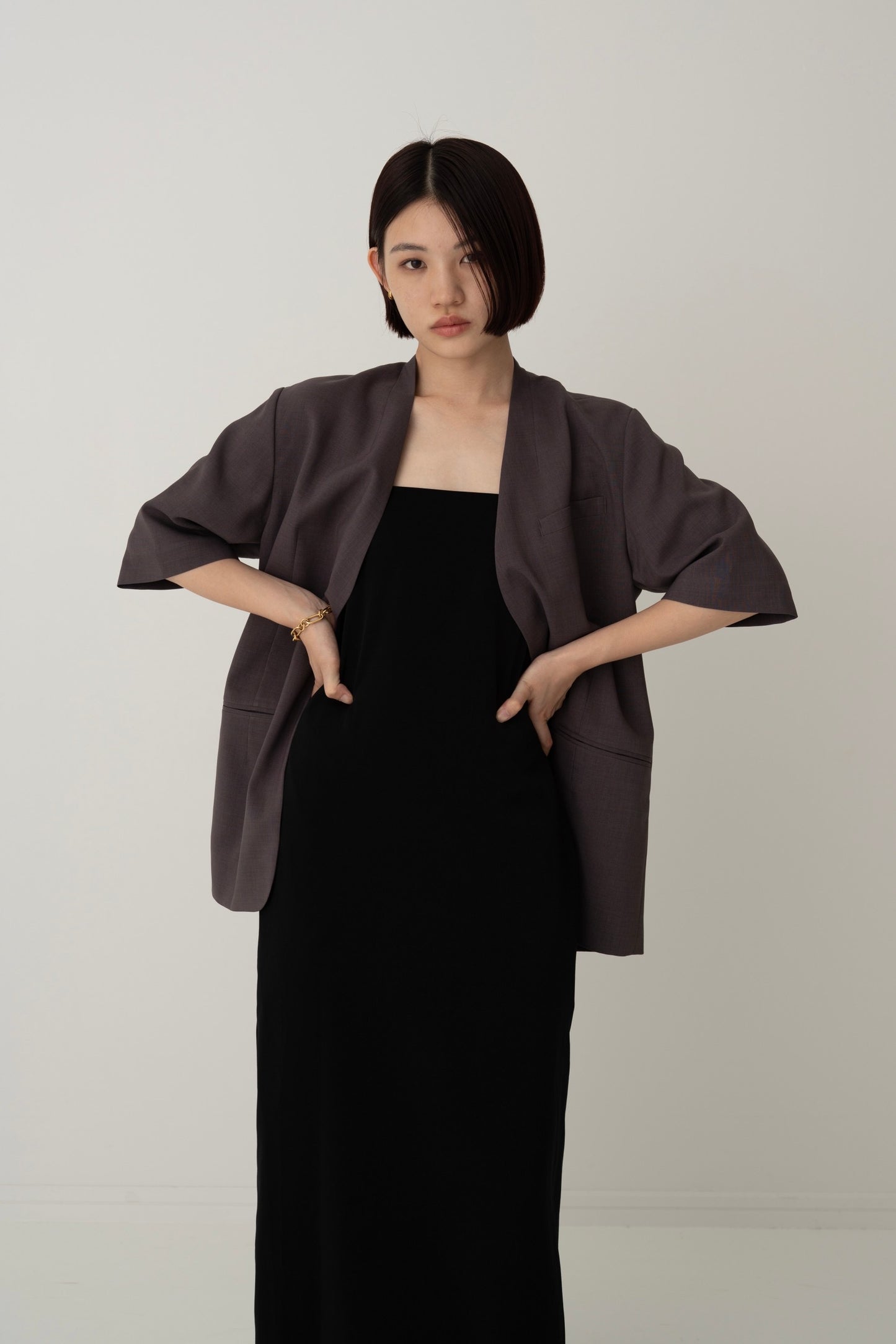 Half Sleeve Jacket - BROWN