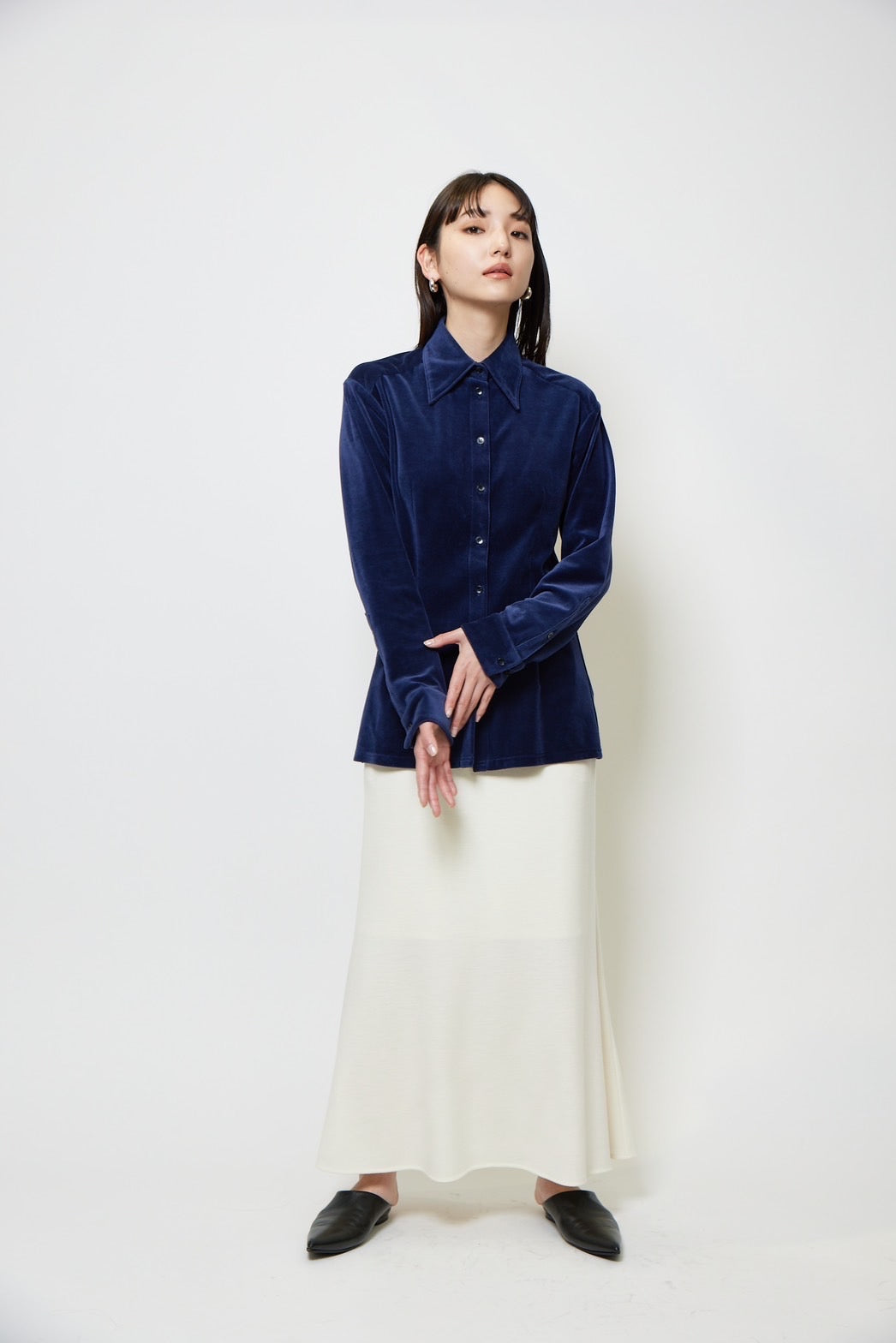 Velor shirt - NAVY