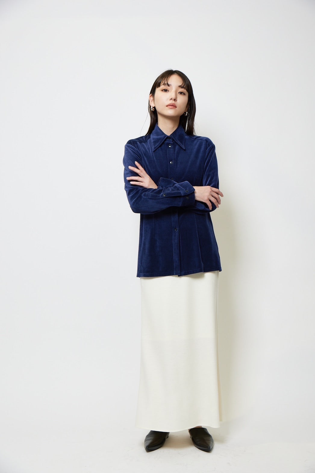 Velor shirt - NAVY