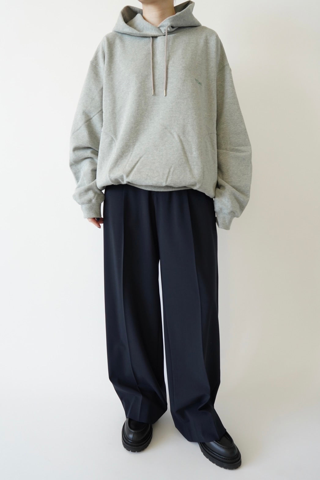 Heavy weight logo sweat hoodie - GRAY