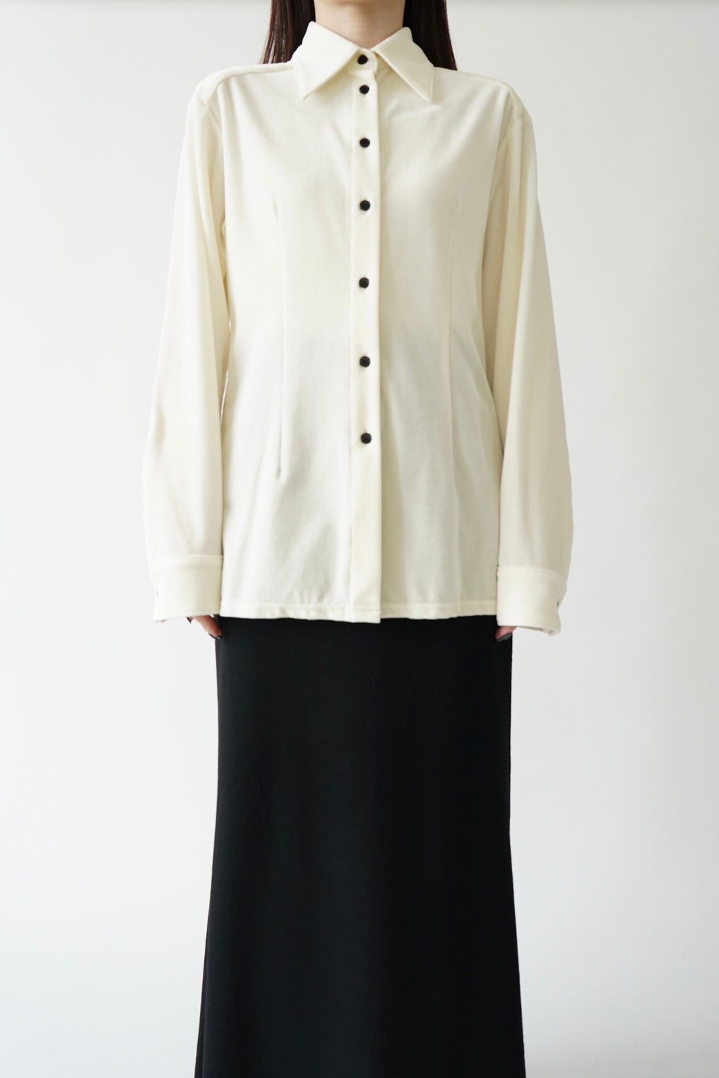 Velor shirt - CREAM