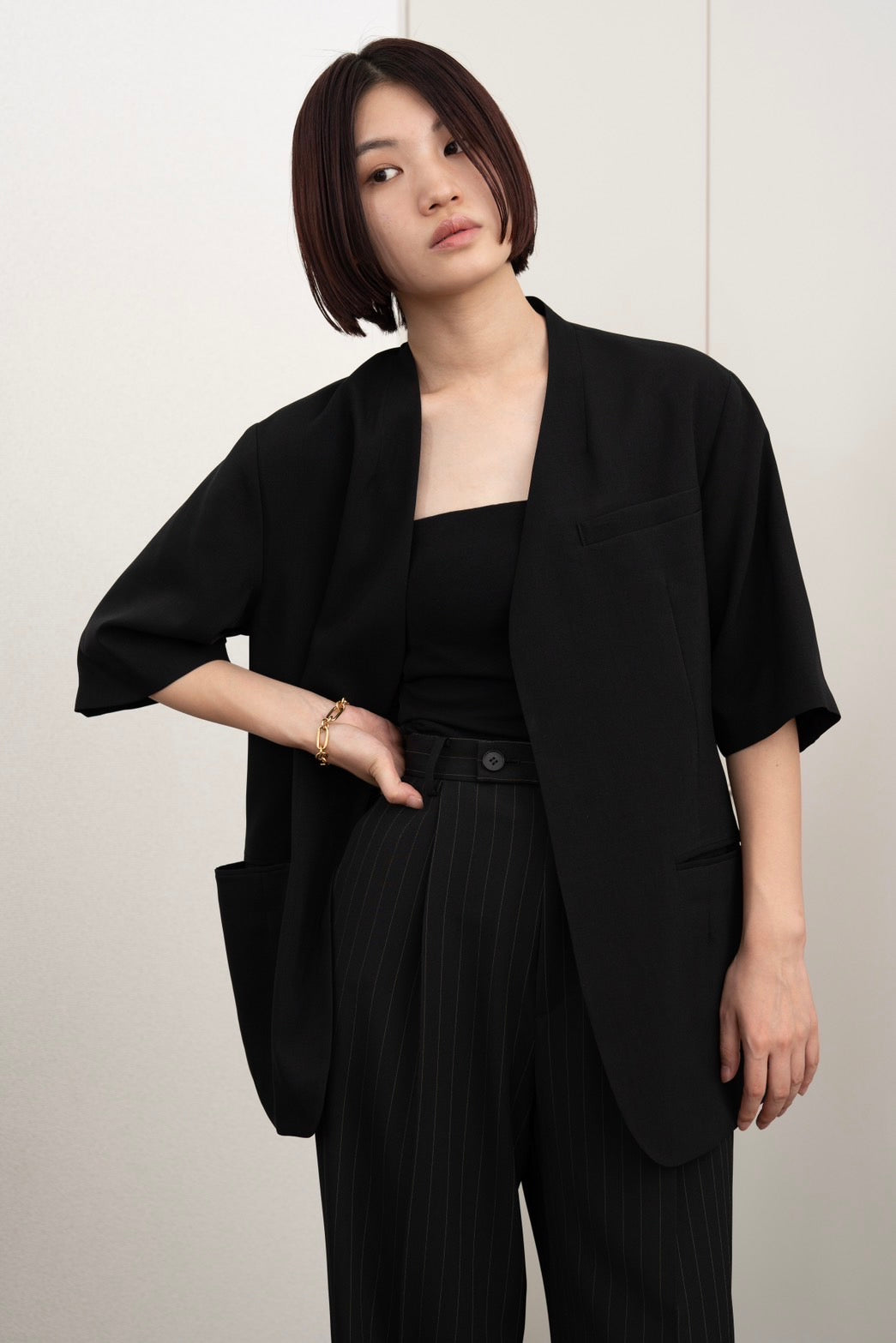 Half Sleeve Jacket - BLACK