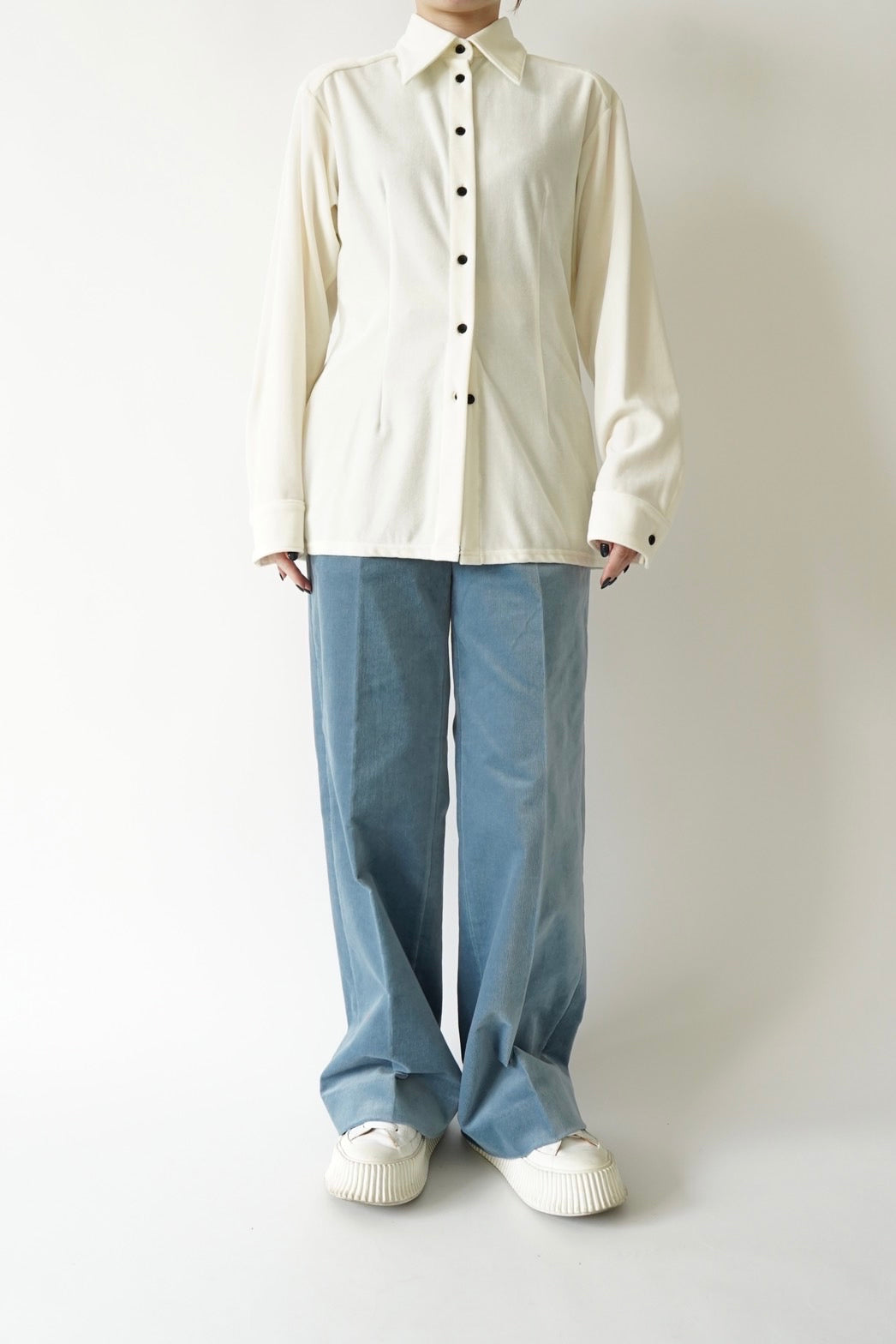 Velor shirt - CREAM