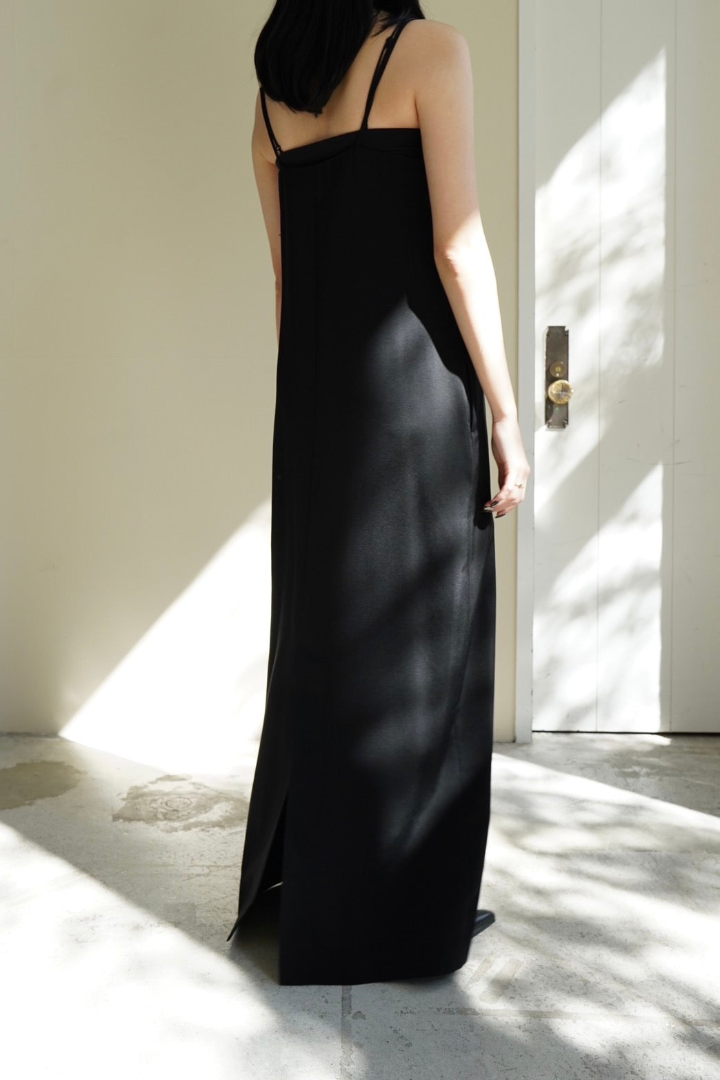 Long cami dress - BLACK