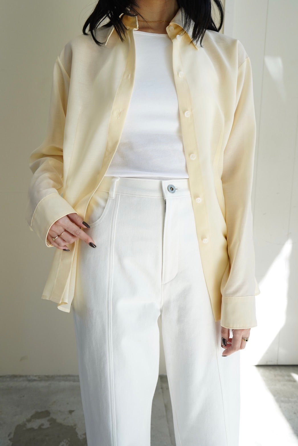 Sheer shirt - LIGHT YELLOW