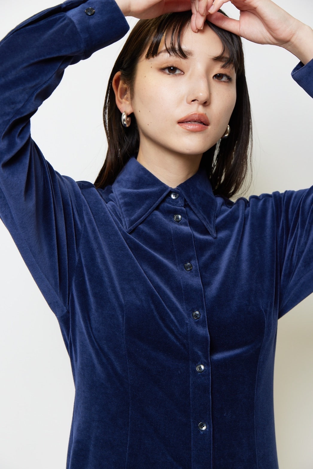 Velor shirt - NAVY