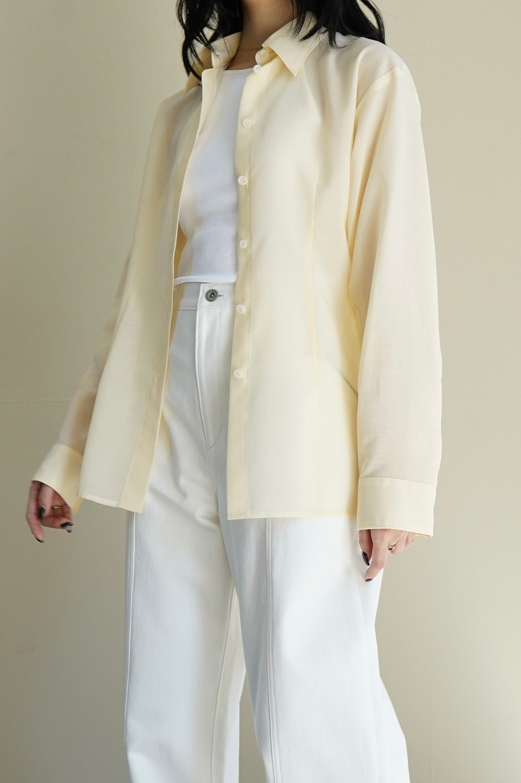 Sheer shirt - LIGHT YELLOW