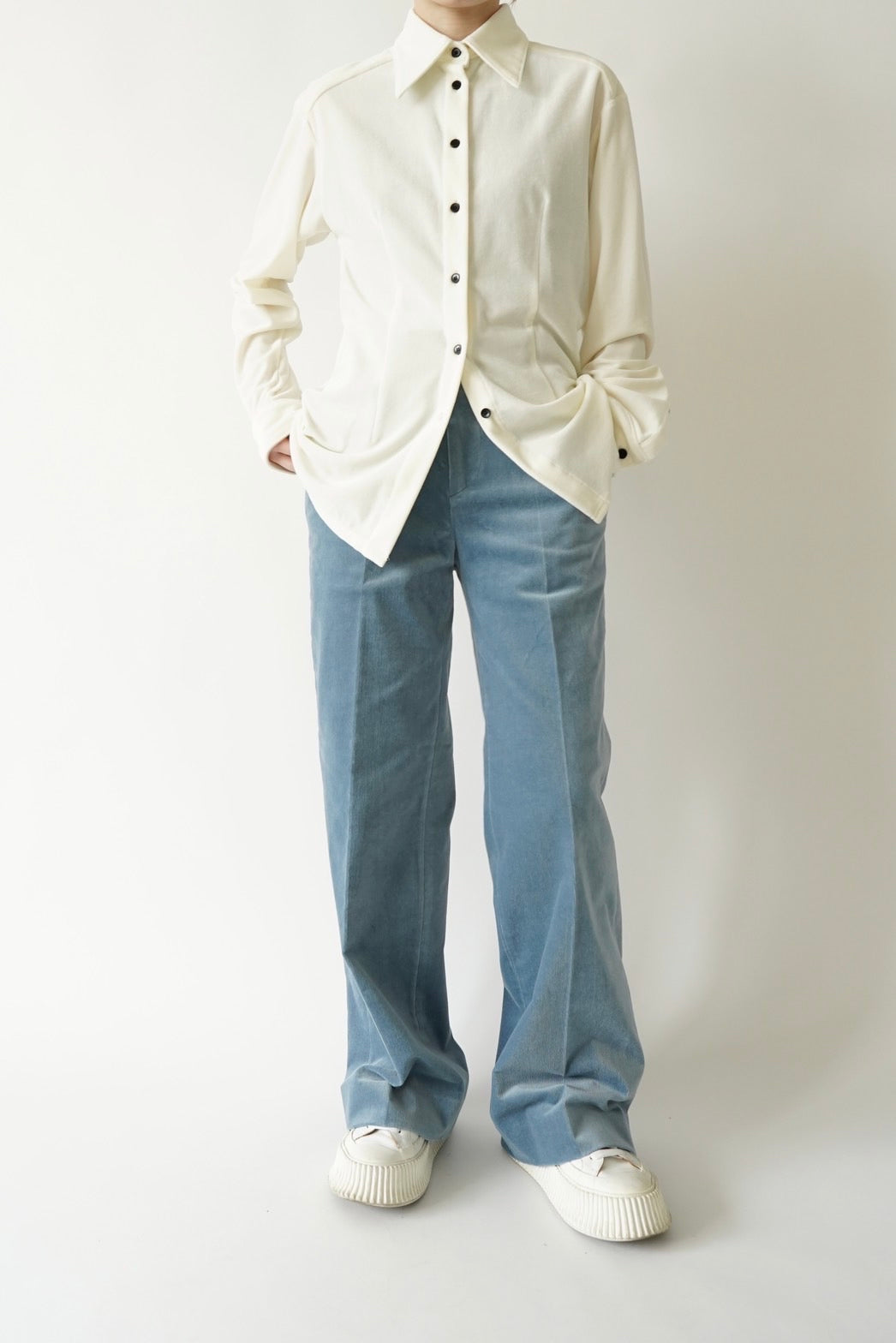Velor shirt - CREAM