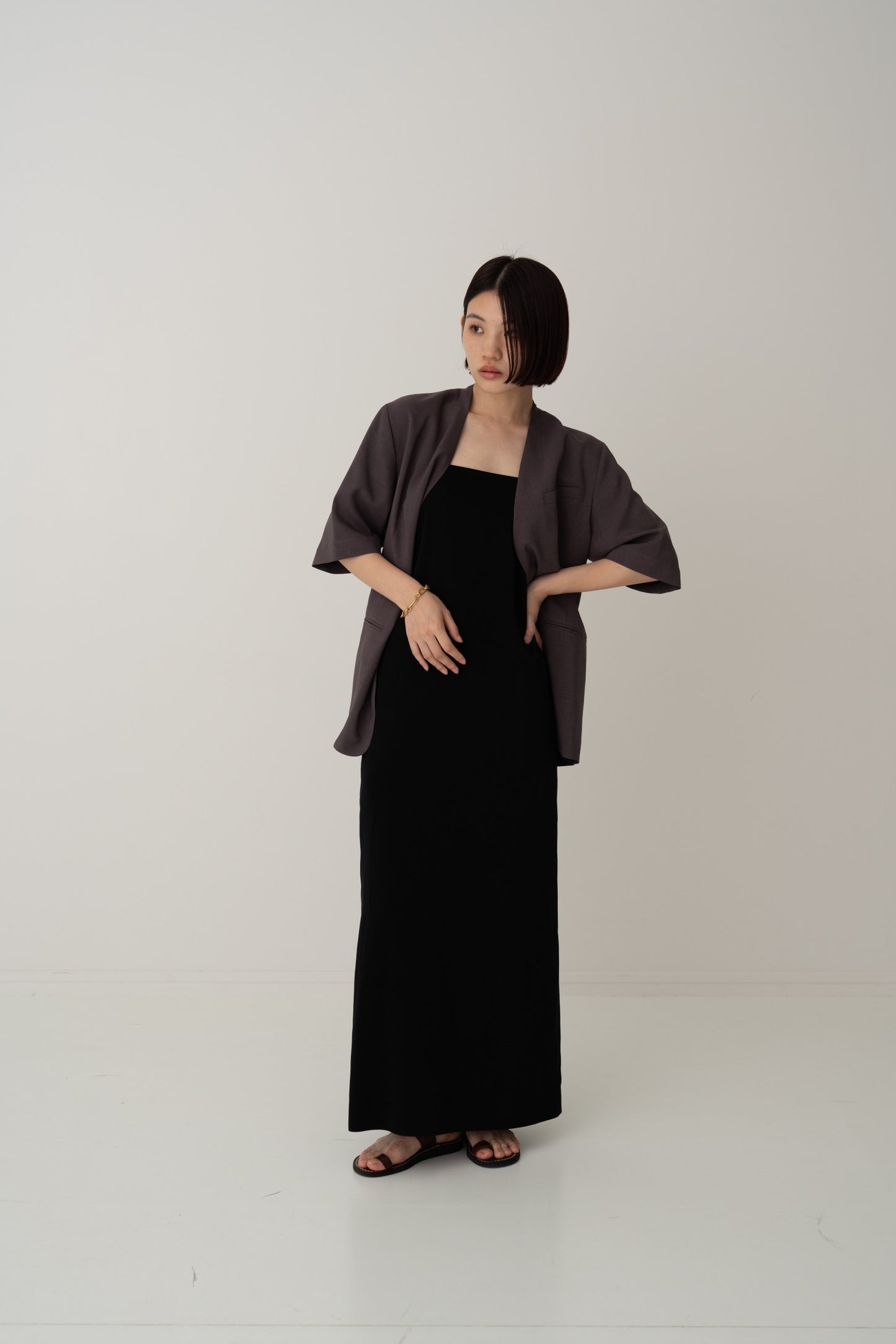 Half Sleeve Jacket - BROWN