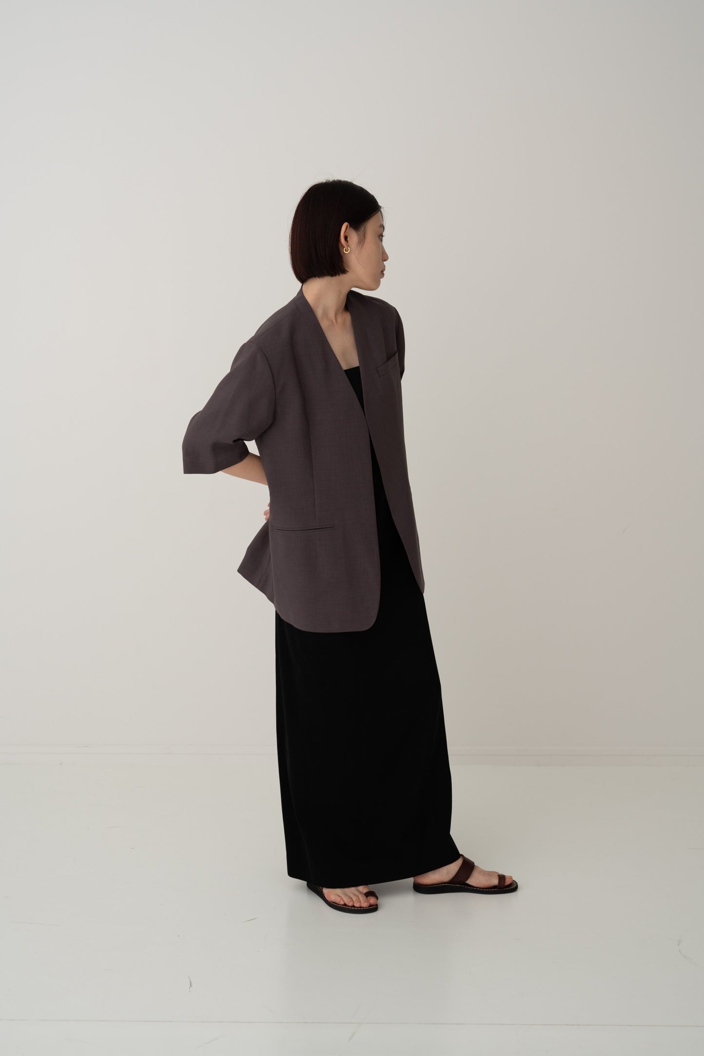 Half Sleeve Jacket - BROWN