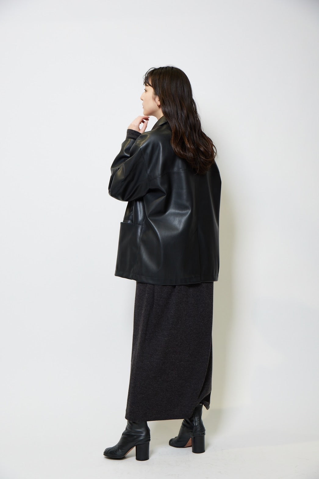 Long onepiece - HEATHER BLACK