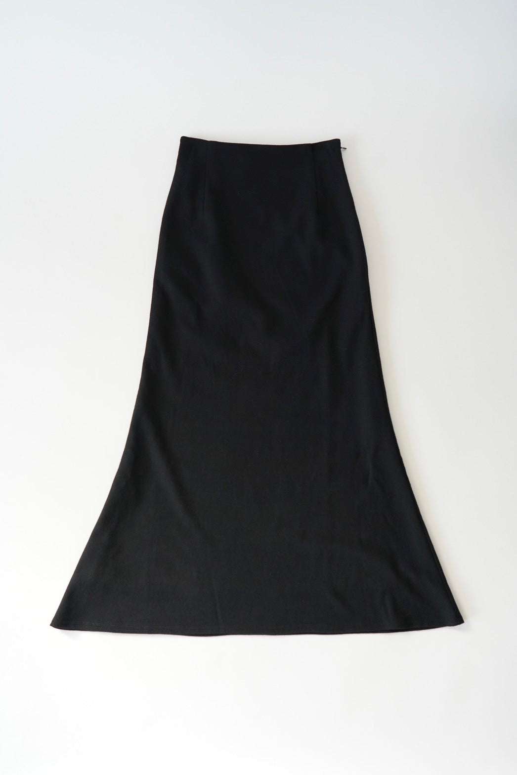Wool long skirt - BLACK