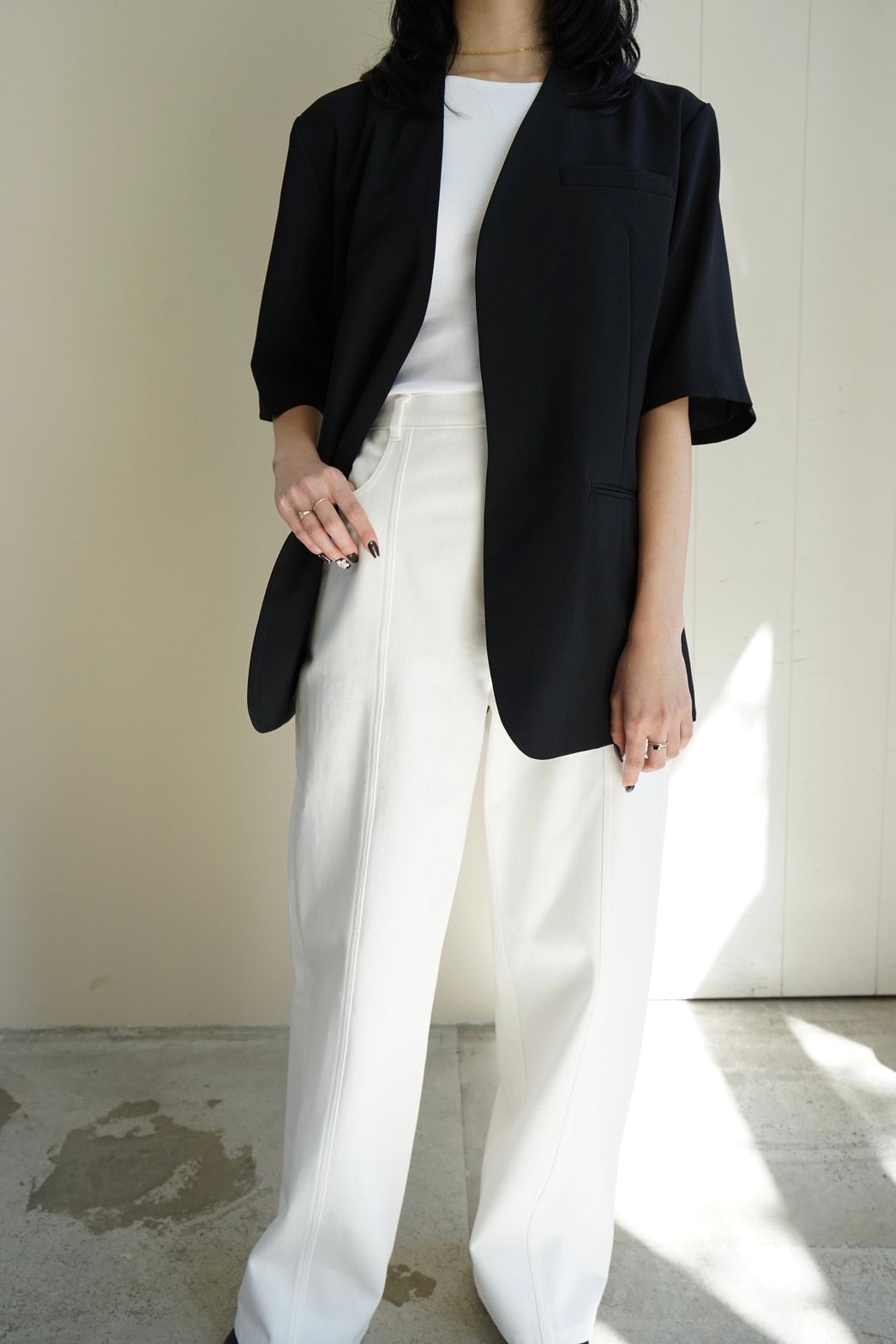Half Sleeve Jacket - BLACK