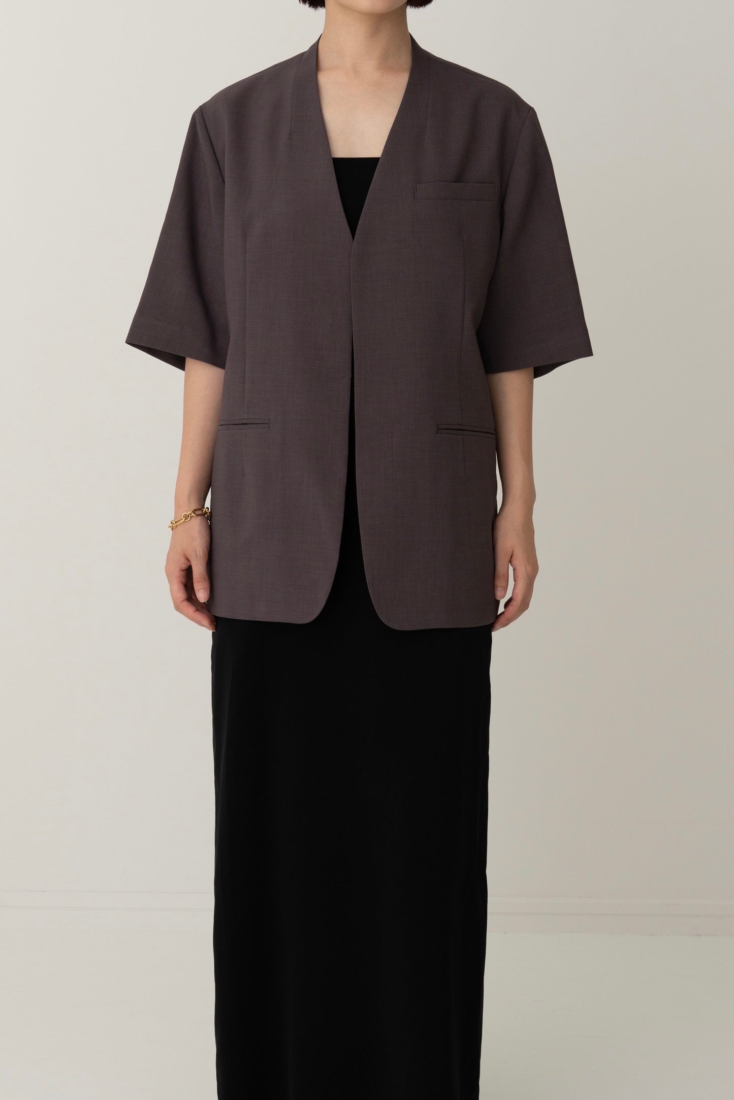 Half Sleeve Jacket - BROWN