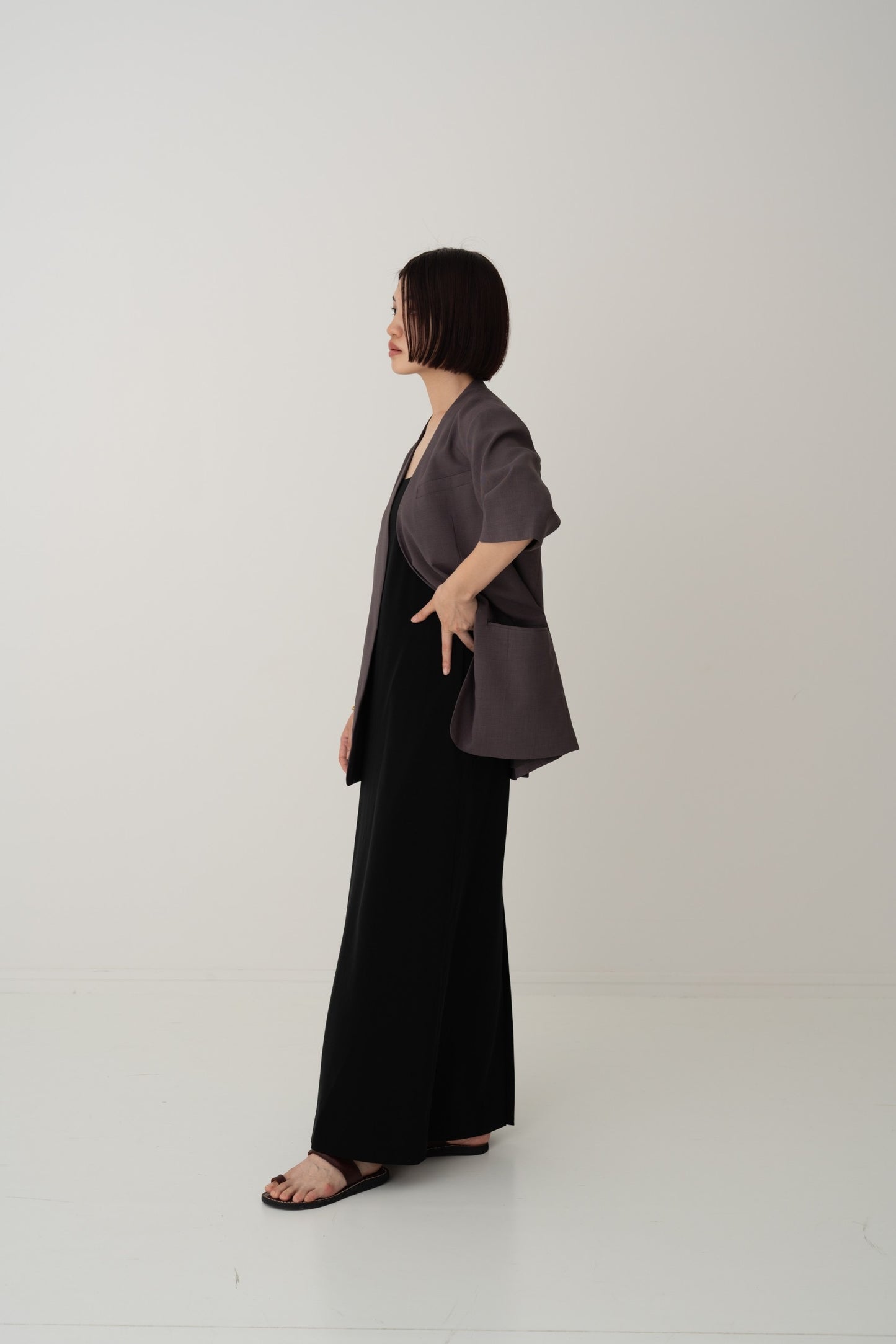 Half Sleeve Jacket - BROWN