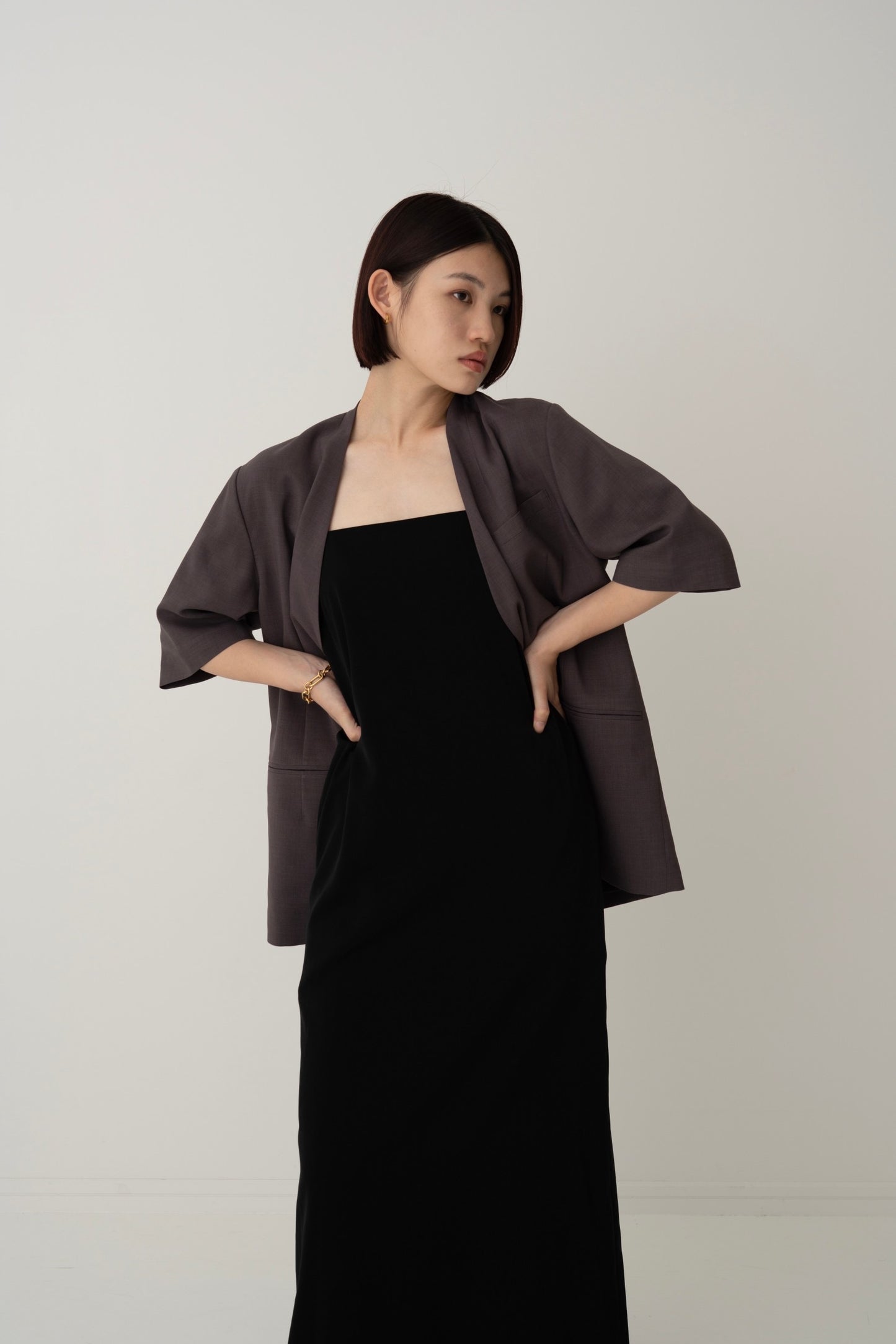 Half Sleeve Jacket - BROWN