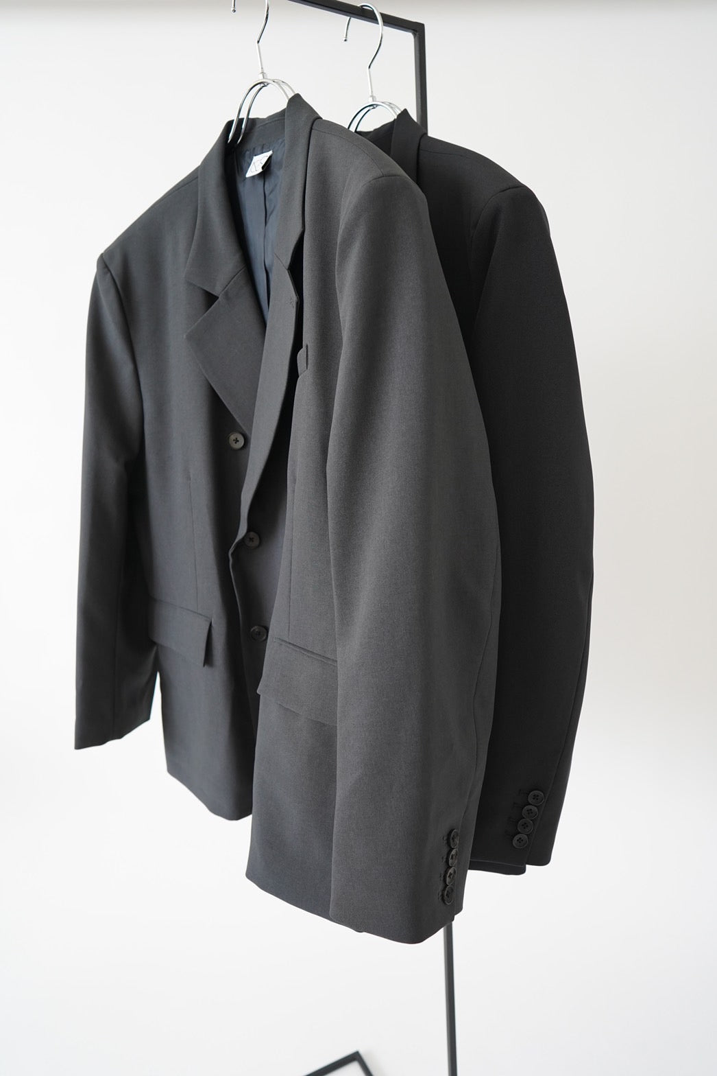 Oversized double jacket - BLACK