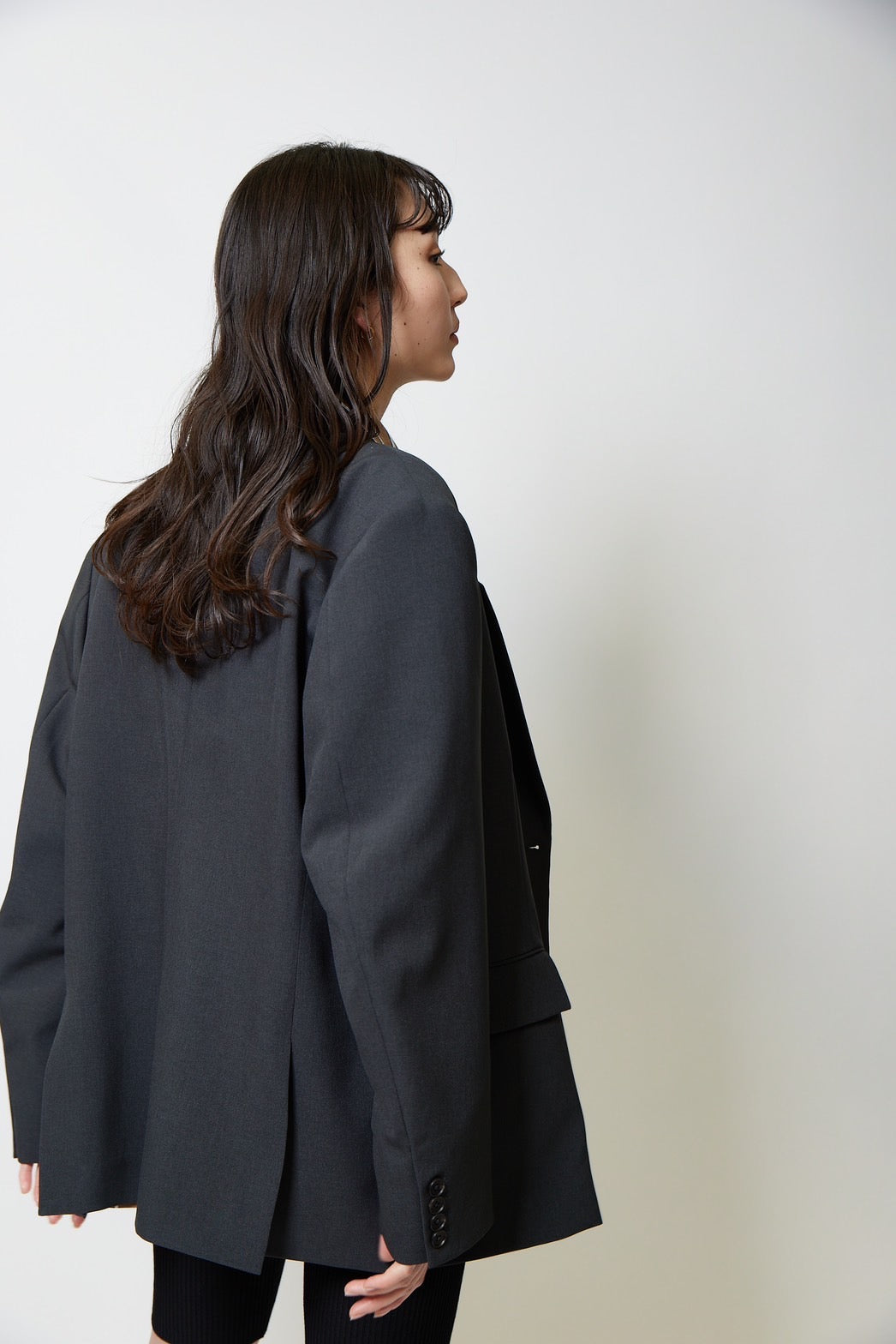 Oversized double jacket - DARK GRAY