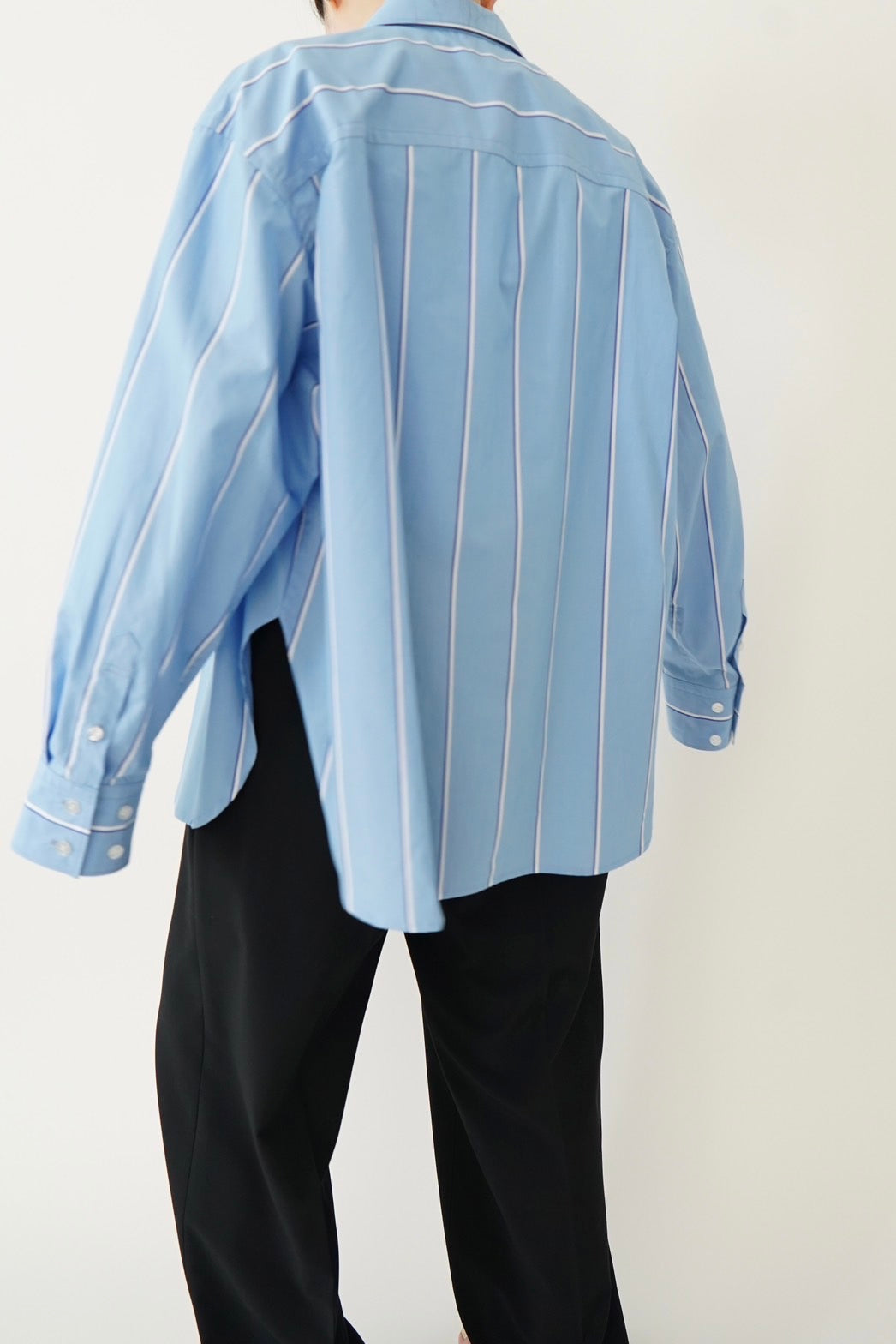 Basic oversized shirt - BLUE STRIPE
