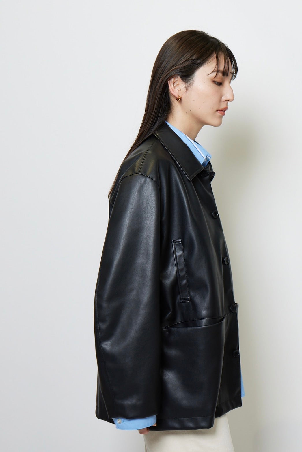 Basic oversized shirt - BLUE STRIPE