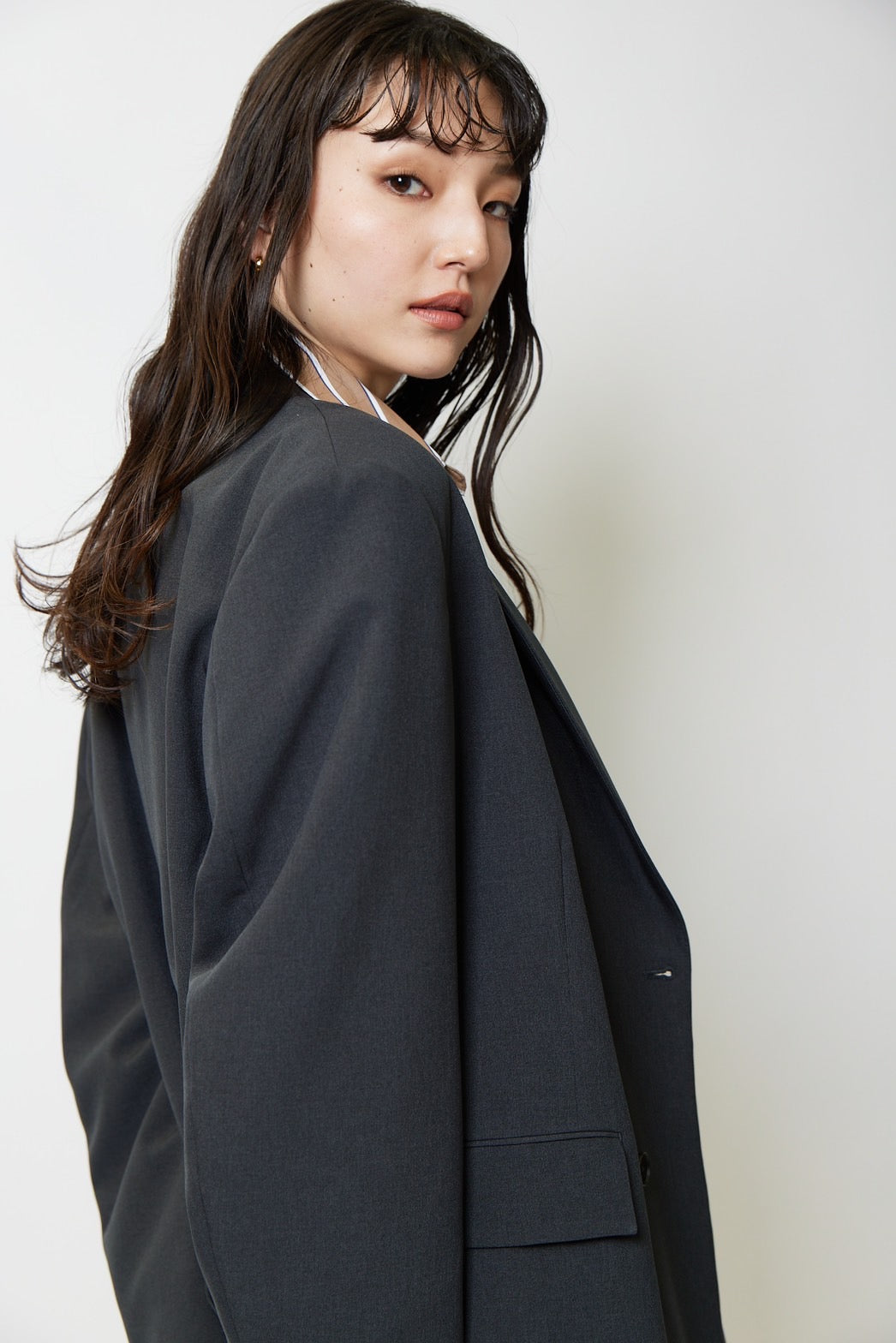 Oversized double jacket - DARK GRAY