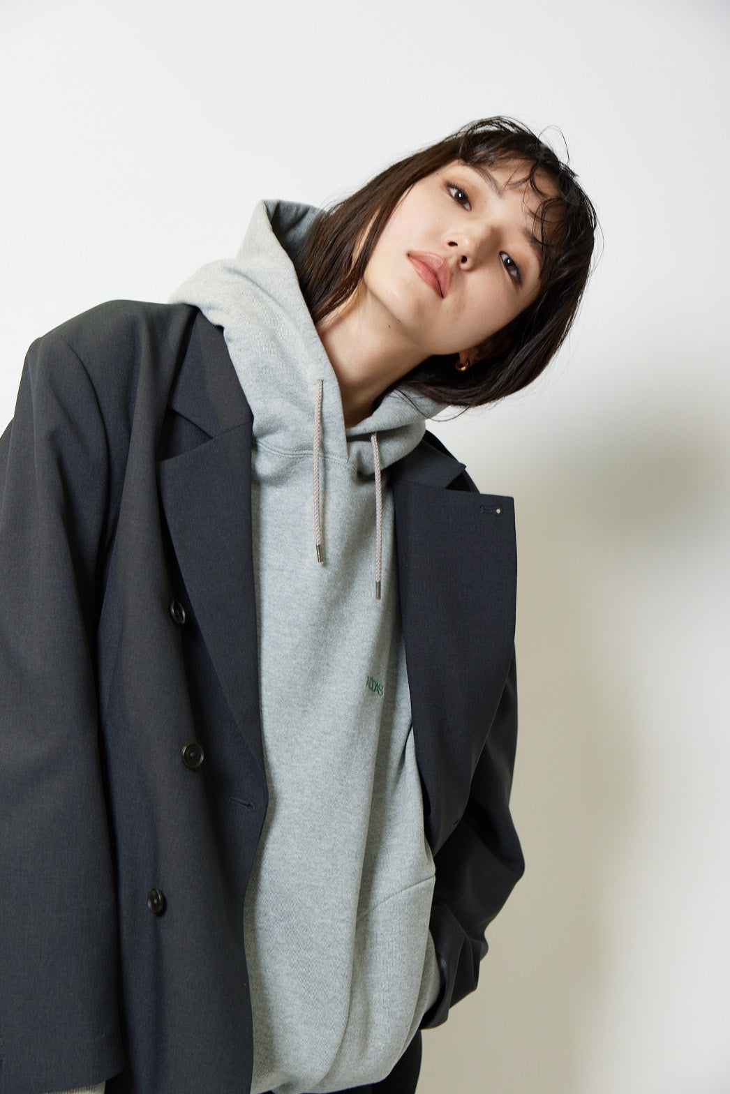 Oversized double jacket - DARK GRAY