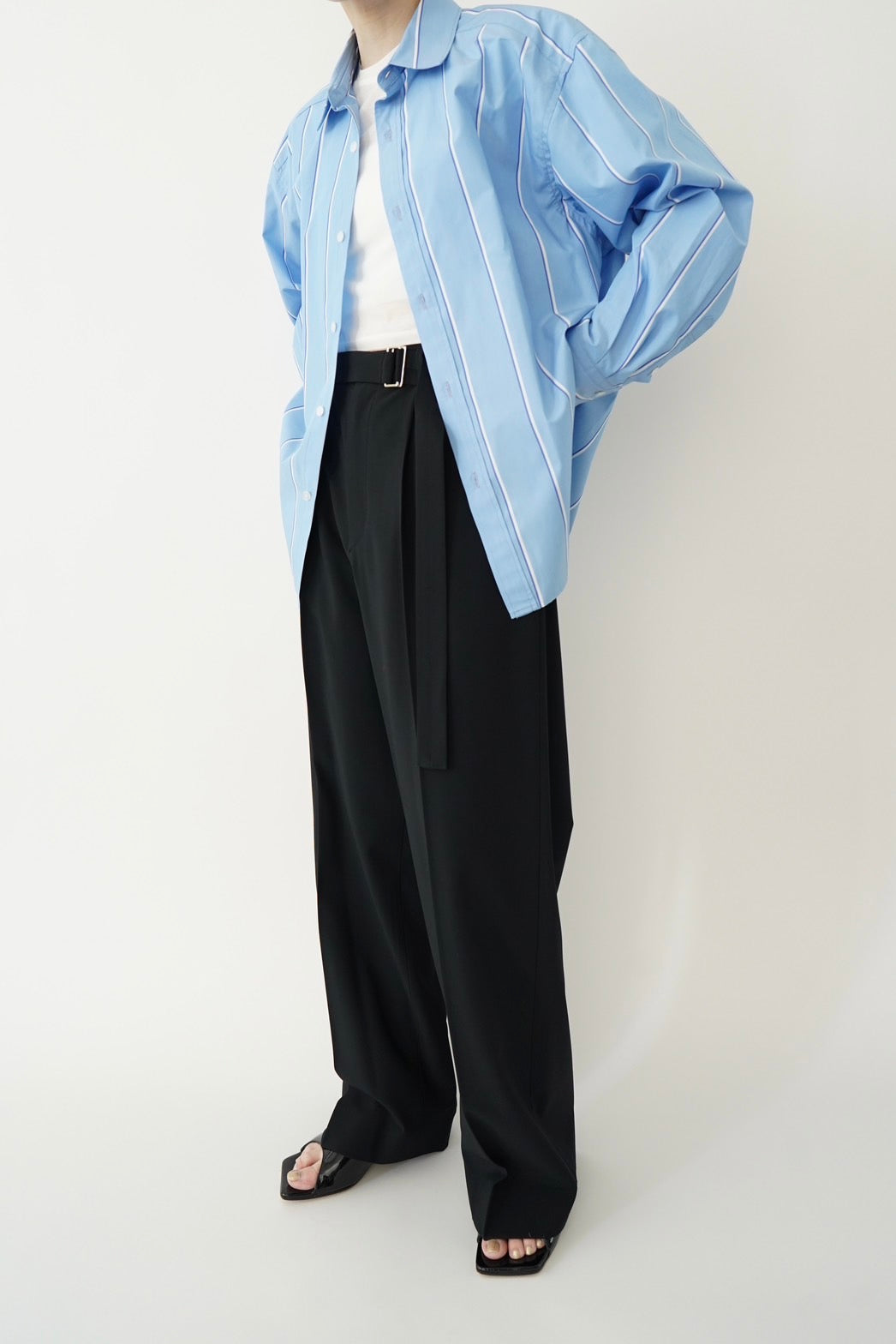 Basic oversized shirt - BLUE STRIPE