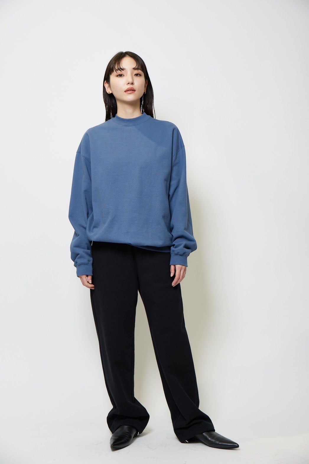 Heavy weight sweat p/o - BLUE GRAY