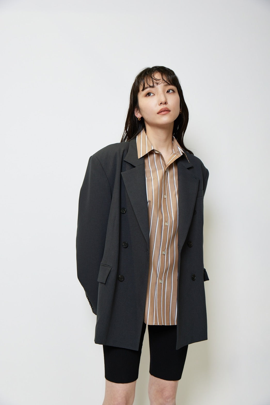 Oversized double jacket - DARK GRAY