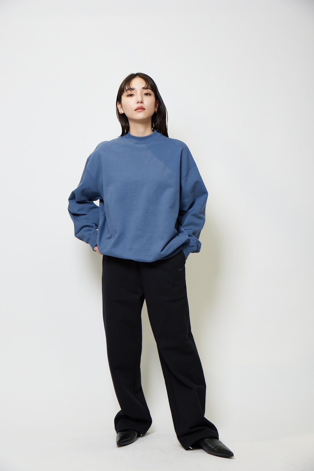 Heavy weight sweat p/o - BLUE GRAY