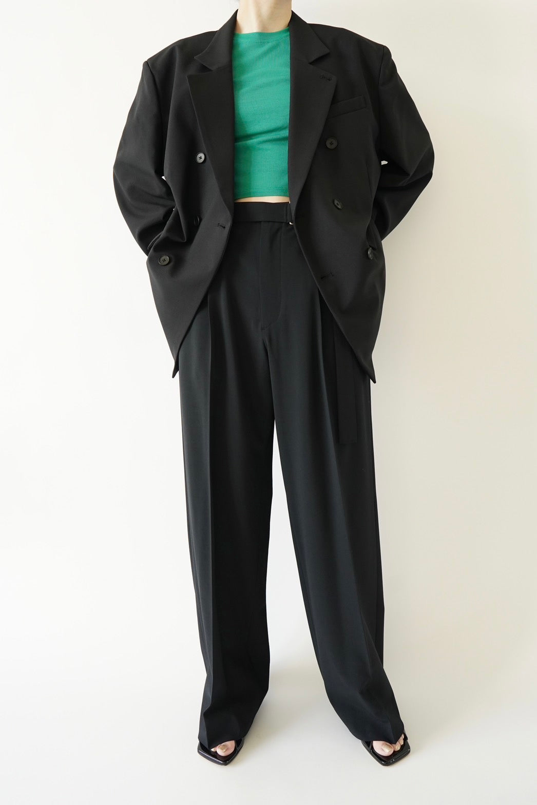 Oversized double jacket - BLACK